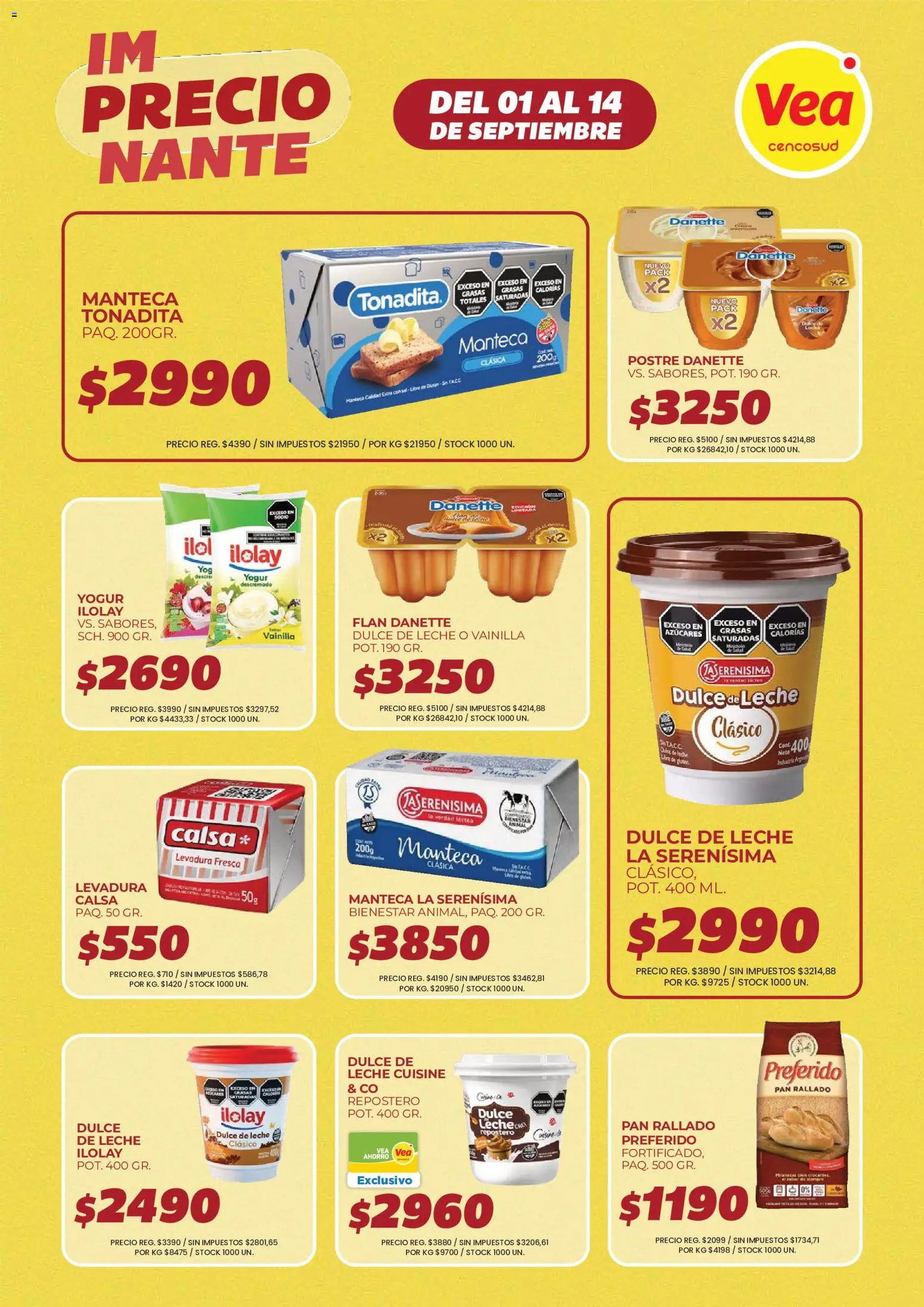 Vea - Ofertas │ válido desde el 01/09/2026 | Página: 10 | Productos: Levadura, Vainilla, Manteca, Yogur