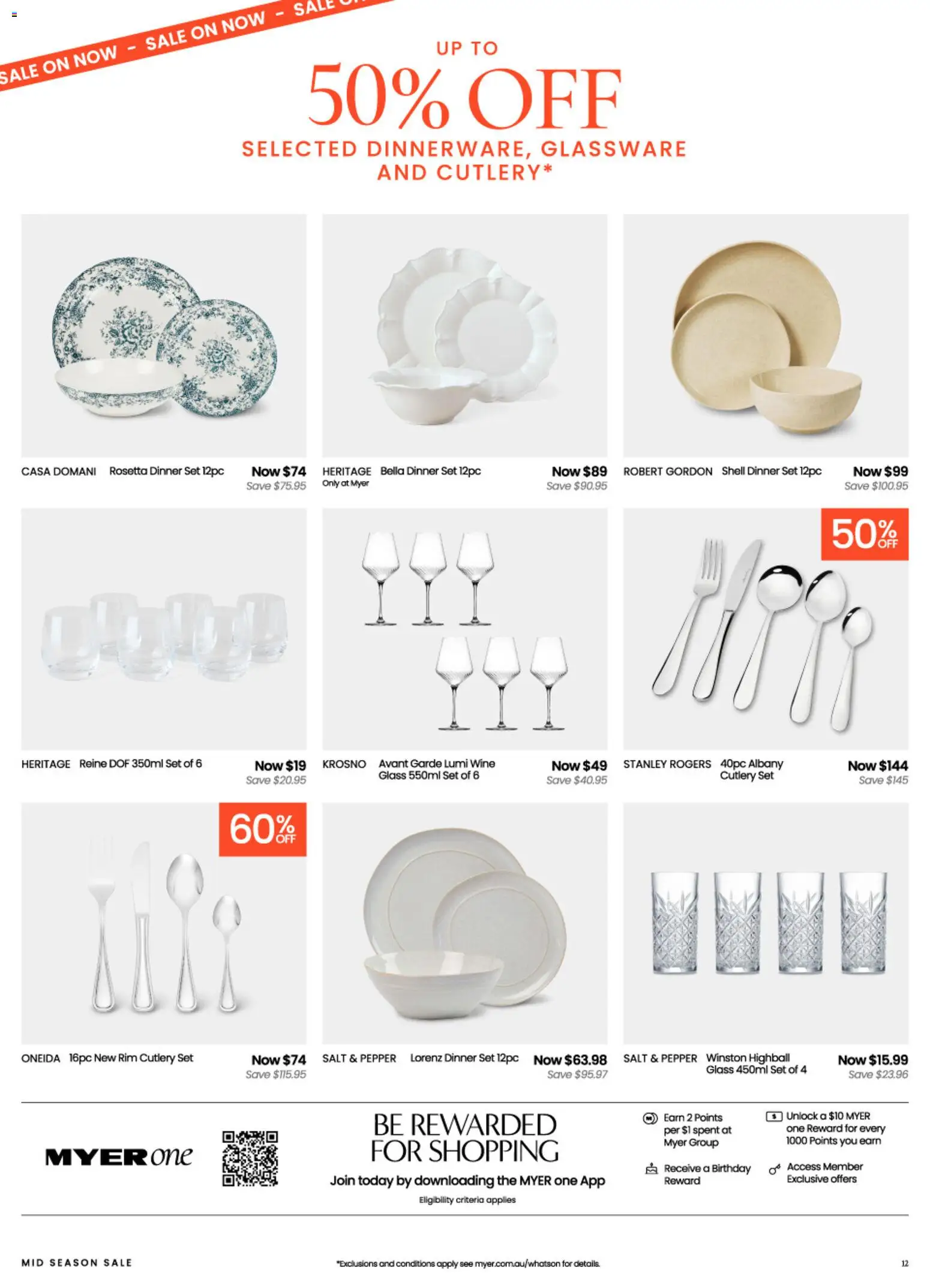 Myer catalogue - valid from 09/09/2026 | Page: 12 | Products: Cutlery, Dinner set, Wine, Pepper