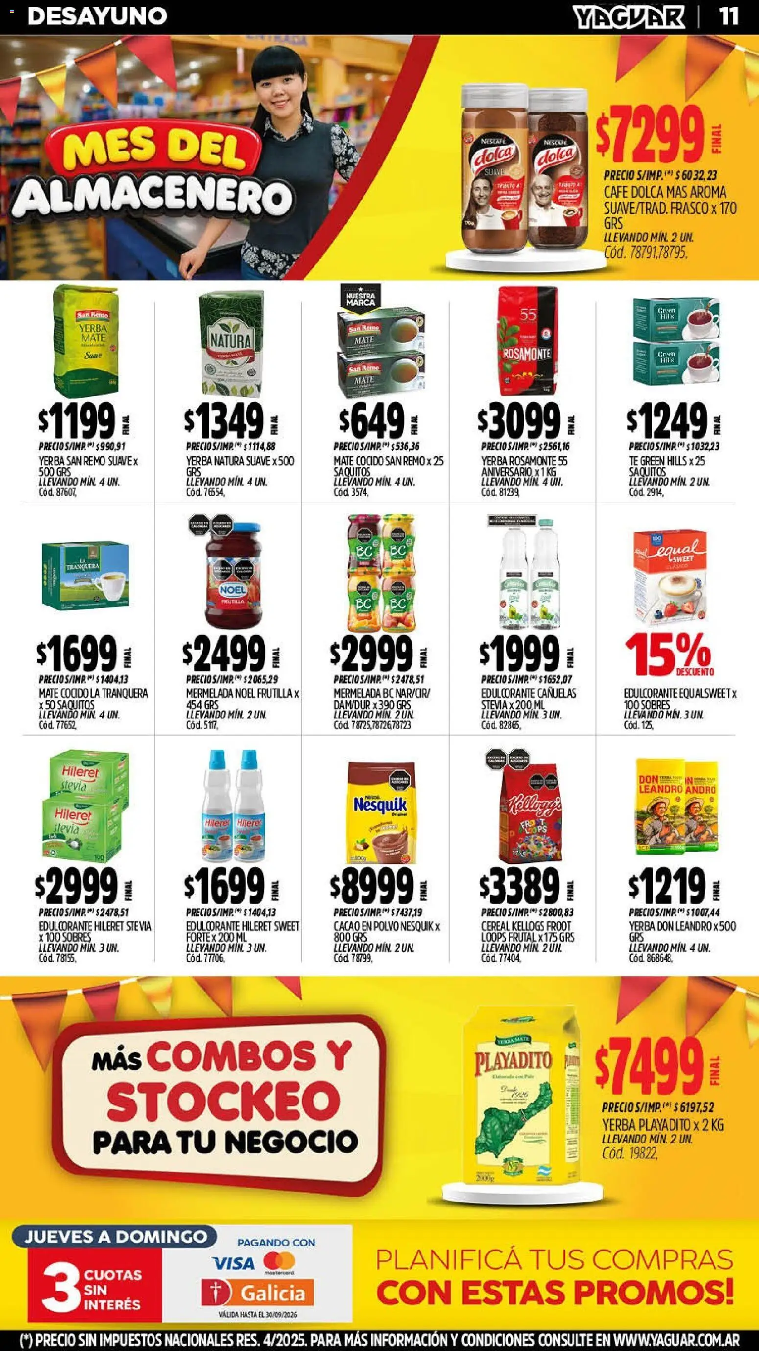 Yaguar - Oferta Semanal Chaco │ válido desde el 07/09/2026 | Página: 11 | Productos: Yerba, Frasco, Té, Mate cocido