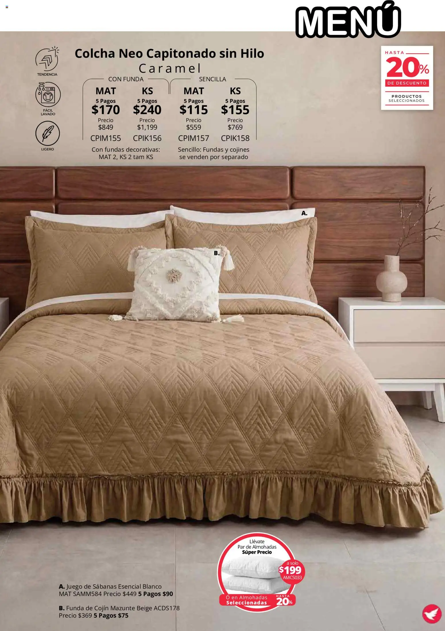 Nuevas ofertas de Colchas Concord válidas en toda la República Mexicana desde el 01/08/2026. ¡Encuentra las mejores ofertas en Colchas Concord catálogo! | Página: 109 | Productos: Juego, Funda, Sabanas