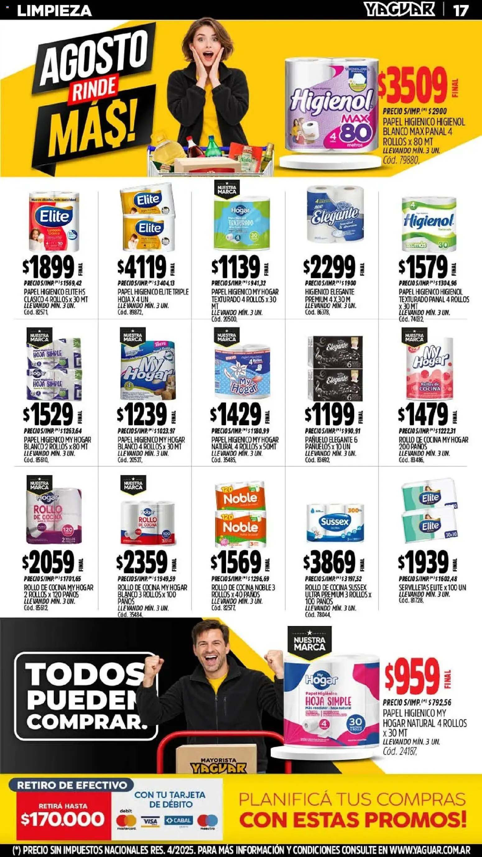 Yaguar - Oferta Semanal Salta │ válido desde el 17/07/2026 | Página: 19 | Productos: Pañuelo, Cocina, Servilletas, Huevo