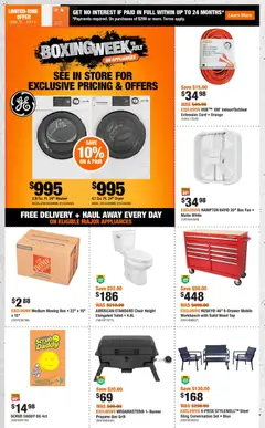 Preview of Home Depot weekly flyer / circulaire from shop Home Depot valid from Jun 25, 2026 | Page: 2 | Products: Dryer, Grill, Fan, Box