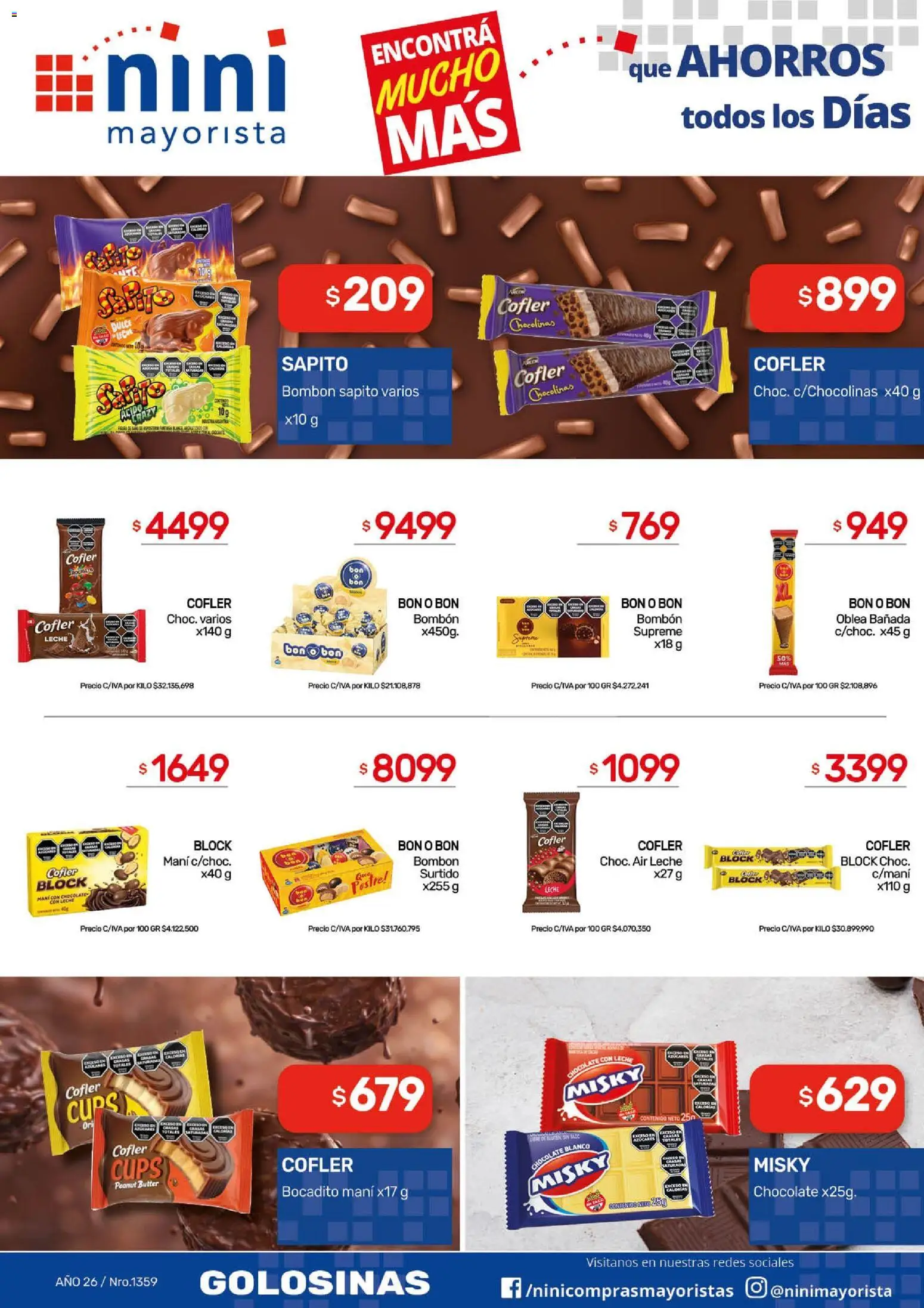 NINI Mayorista ofertas │ válido desde el 11.05.2026 | Página: 34 | Productos: Mani, Leche, Chocolate, Golosinas