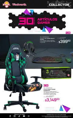 Vista previa de Del Sol y Woolworth katalog Zona Collector, nuevo folleto de la tienda, válido en México a partir del 11.06.2026 | Página: 6 | Productos: Silla, Mouse, Audífonos, Almohada