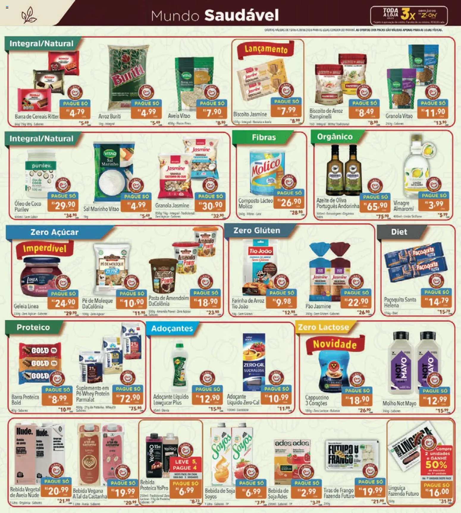 Supermercados Condor Folheto - válido de 15.06.2026 | Página: 12 | Produtos: Coco, Geleia, Aveia, Whey protein
