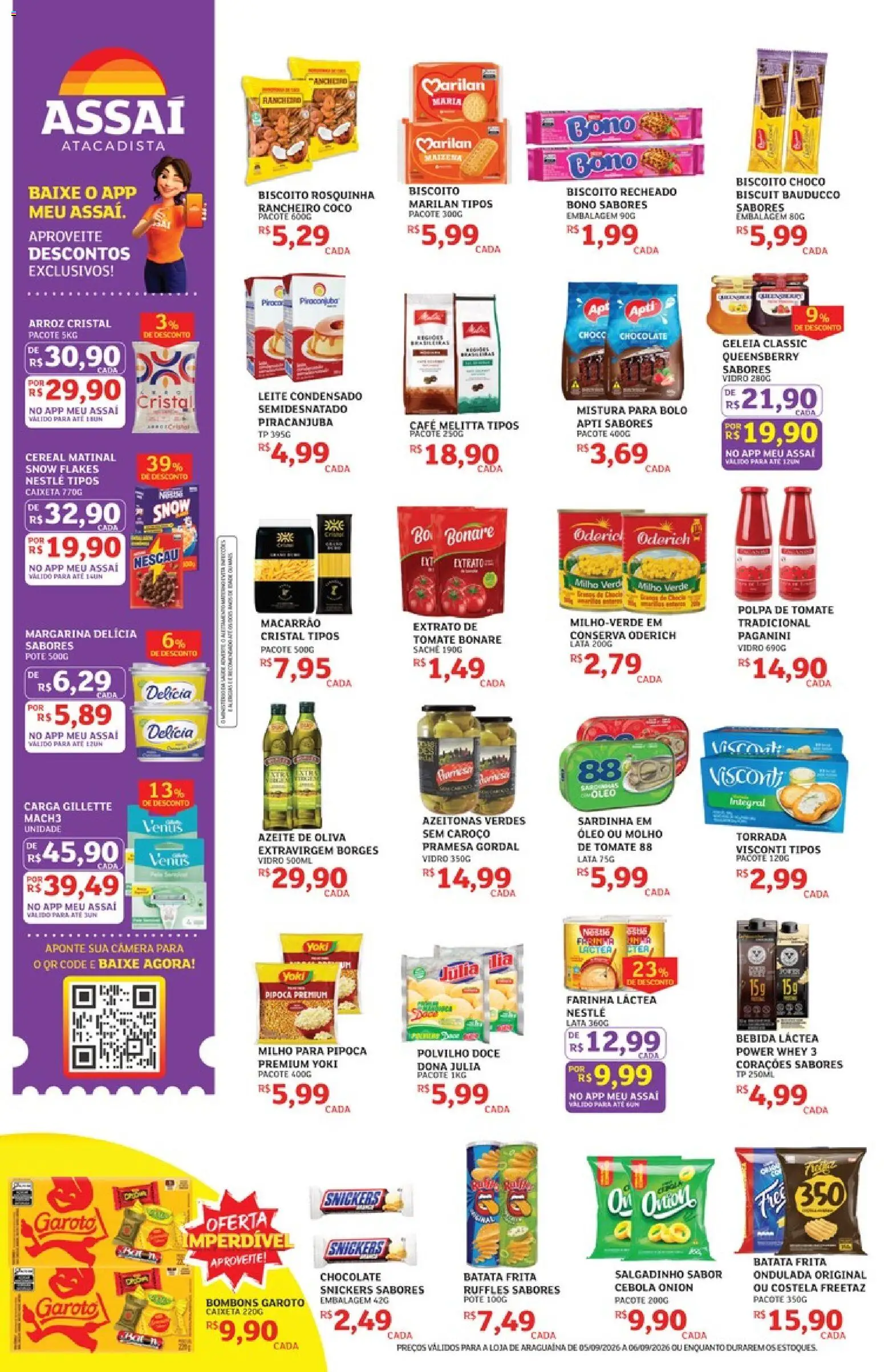 Assaí Atacadista Folheto - válido de 05/09/2026 | Página: 2 | Produtos: Biscoito, Polvilho, Câmera, Margarina