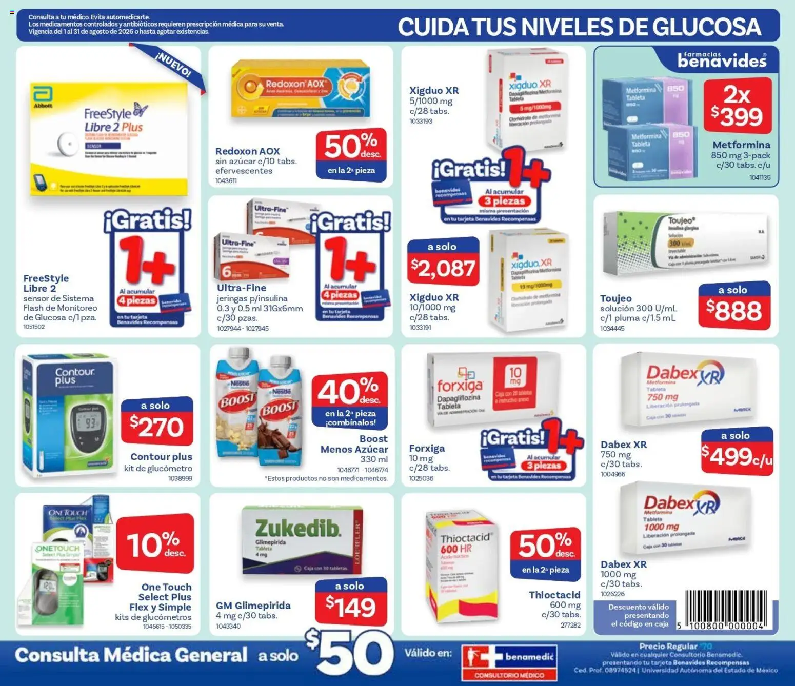 Nuevas ofertas de Farmacia Benavides válidas en toda la República Mexicana desde el 01/08/2026. ¡Encuentra las mejores ofertas en Farmacia Benavides catálogo! | Página: 9