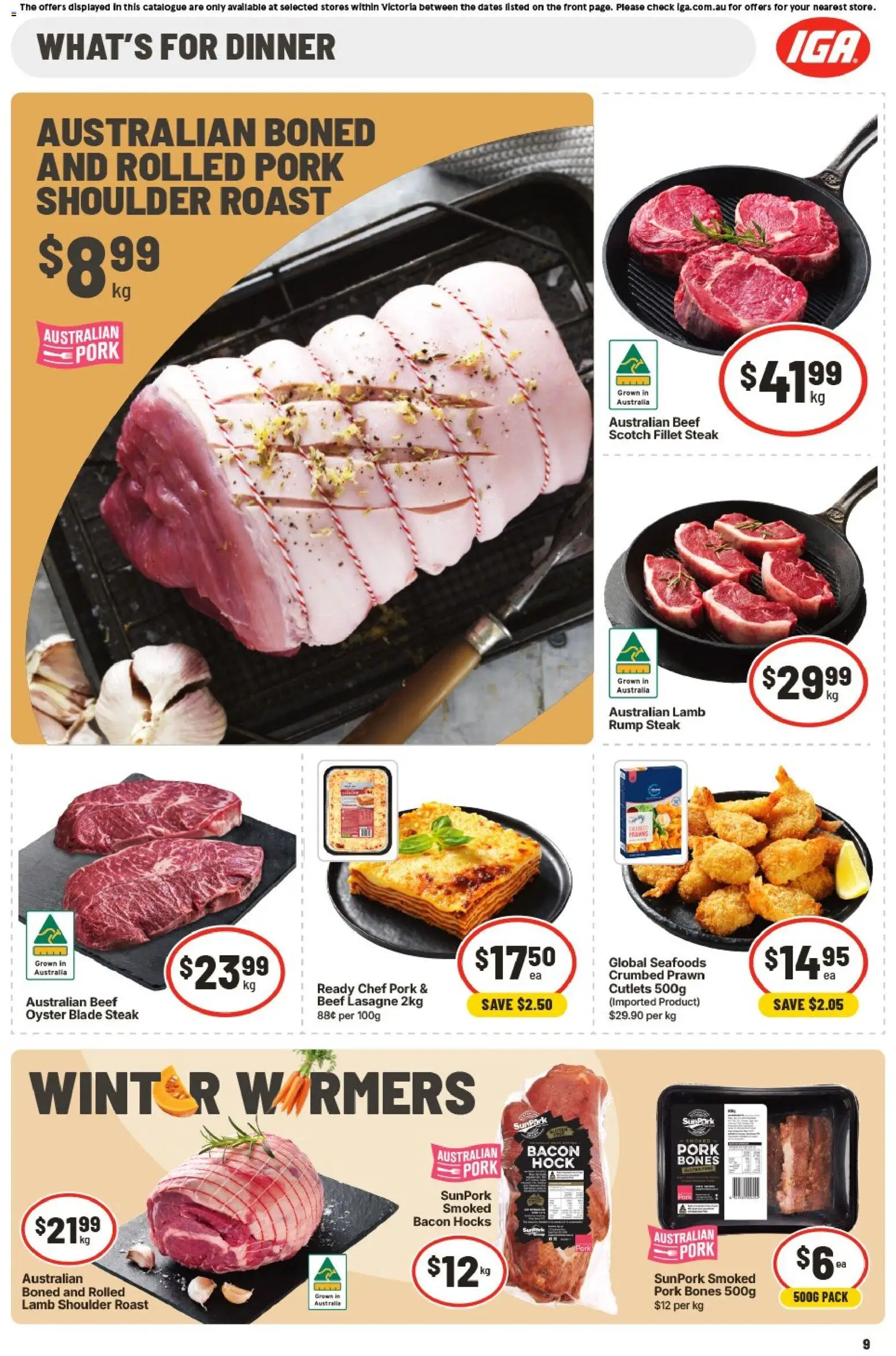 IGA catalogue - valid from 01/07/2026 | Page: 8 | Products: Bacon, Pork, Beef, Prawns