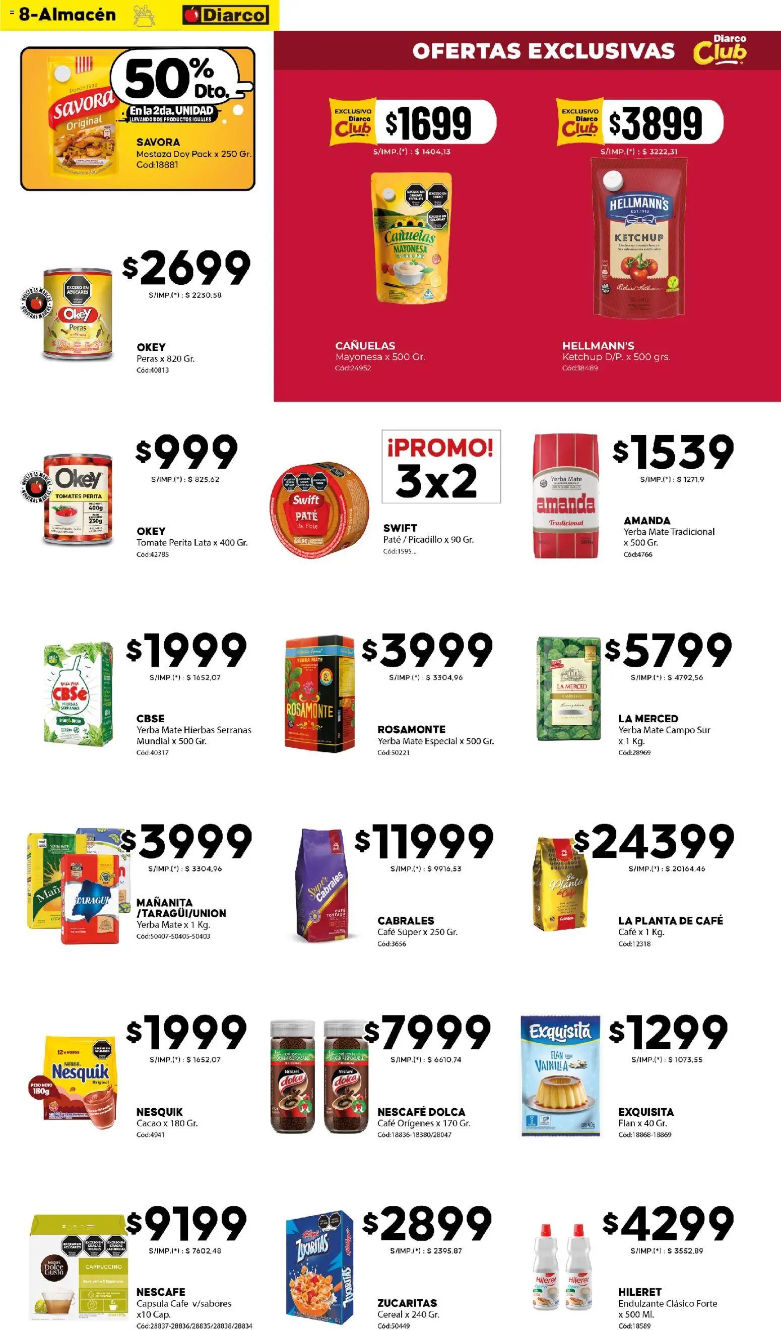 Diarco - Ofertas Diarco Barrio │ válido desde el 29/06/2026 | Página: 8 | Productos: Mayonesa, Tomate, Paté, Cacao