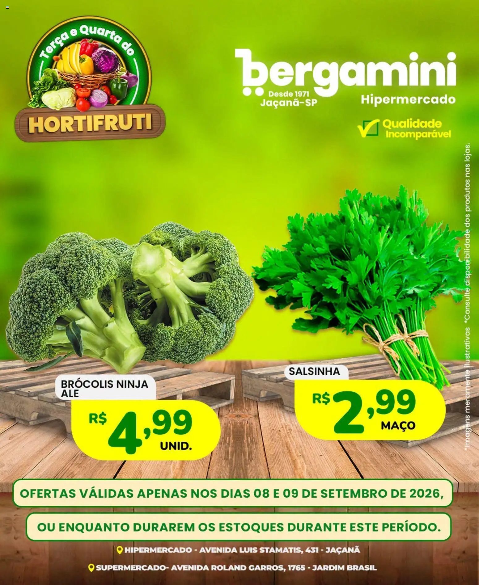 Supermercado Bergamini Folheto - válido de 08/09/2026 | Página: 6 | Produtos: Brócolis