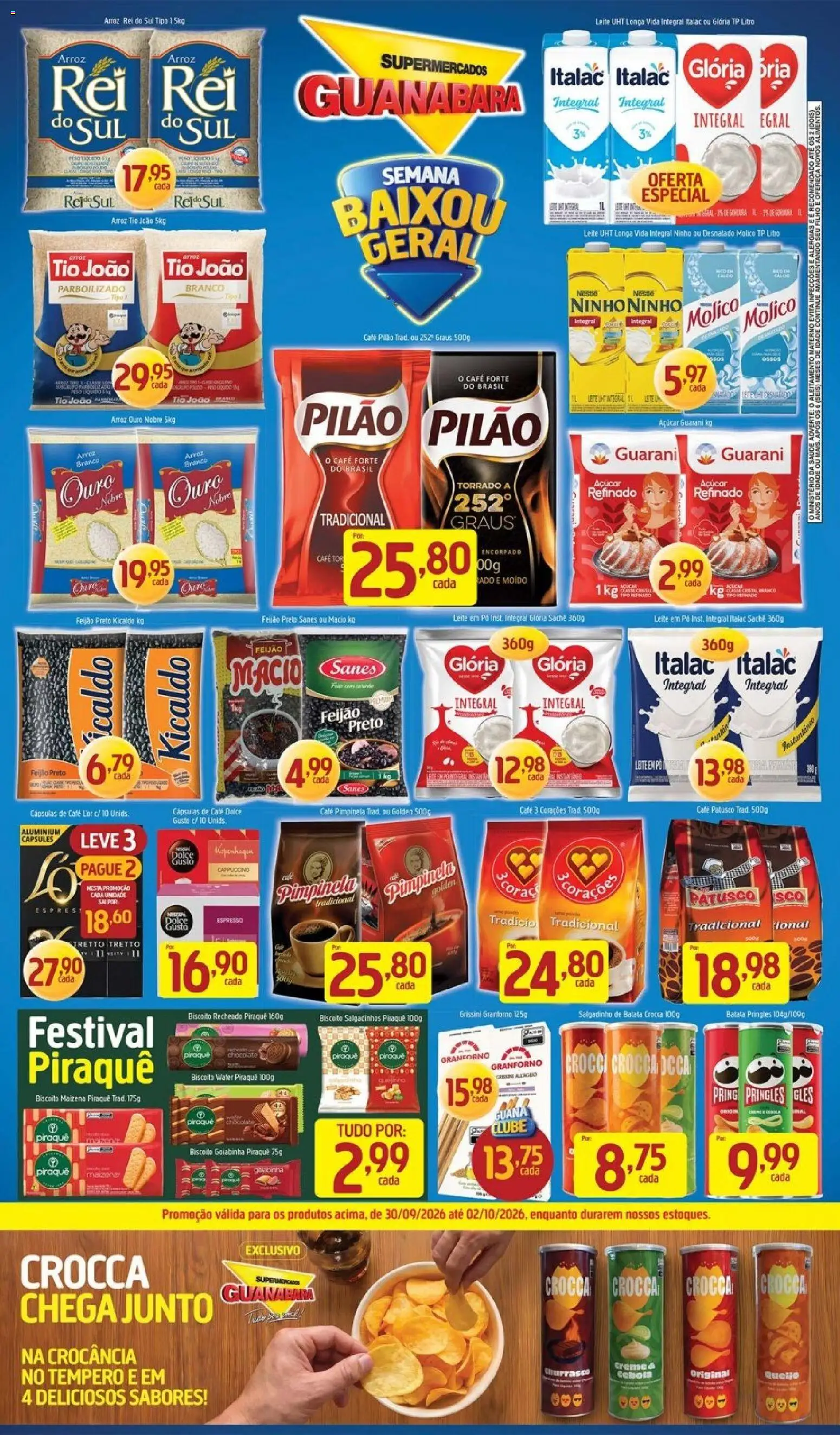 Supermercados Guanabara Folheto - válido de 30/09/2026 | Página: 2 | Produtos: Cebola, Leite, Café, Biscoito recheado