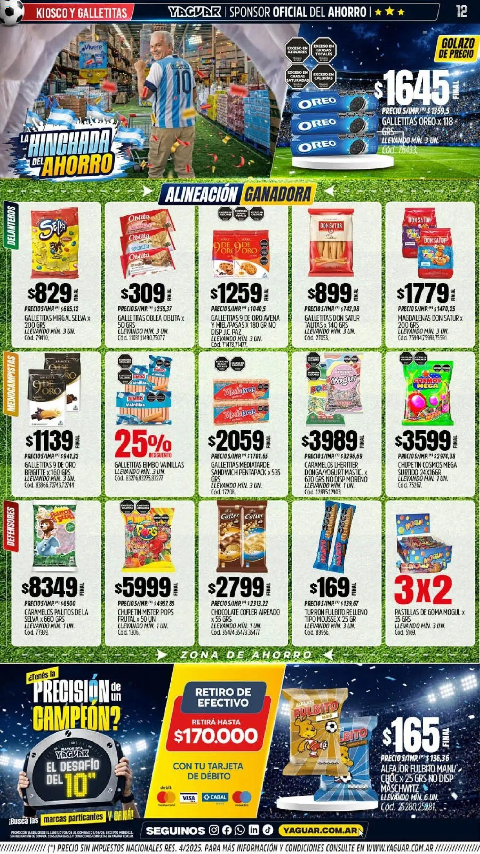 Yaguar - Oferta Semanal Jujuy │ válido desde el 01.06.2026 | Página: 12 | Productos: Avena, Chocolate, Alfajor, Turrón