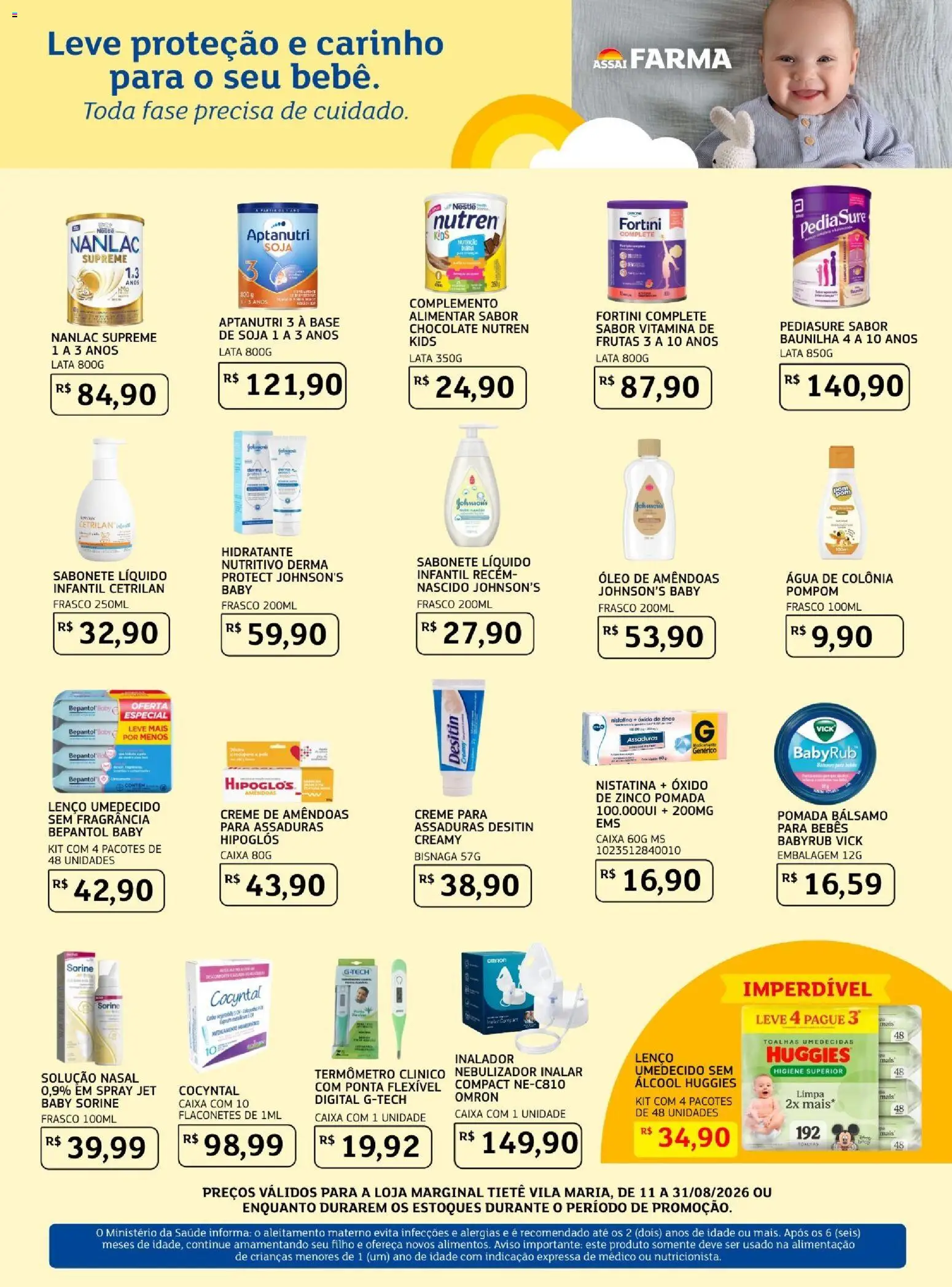 Assaí Atacadista Folheto - válido de 10/08/2026 | Página: 4 | Produtos: Água de colônia, Álcool, Água, Lenço umedecido
