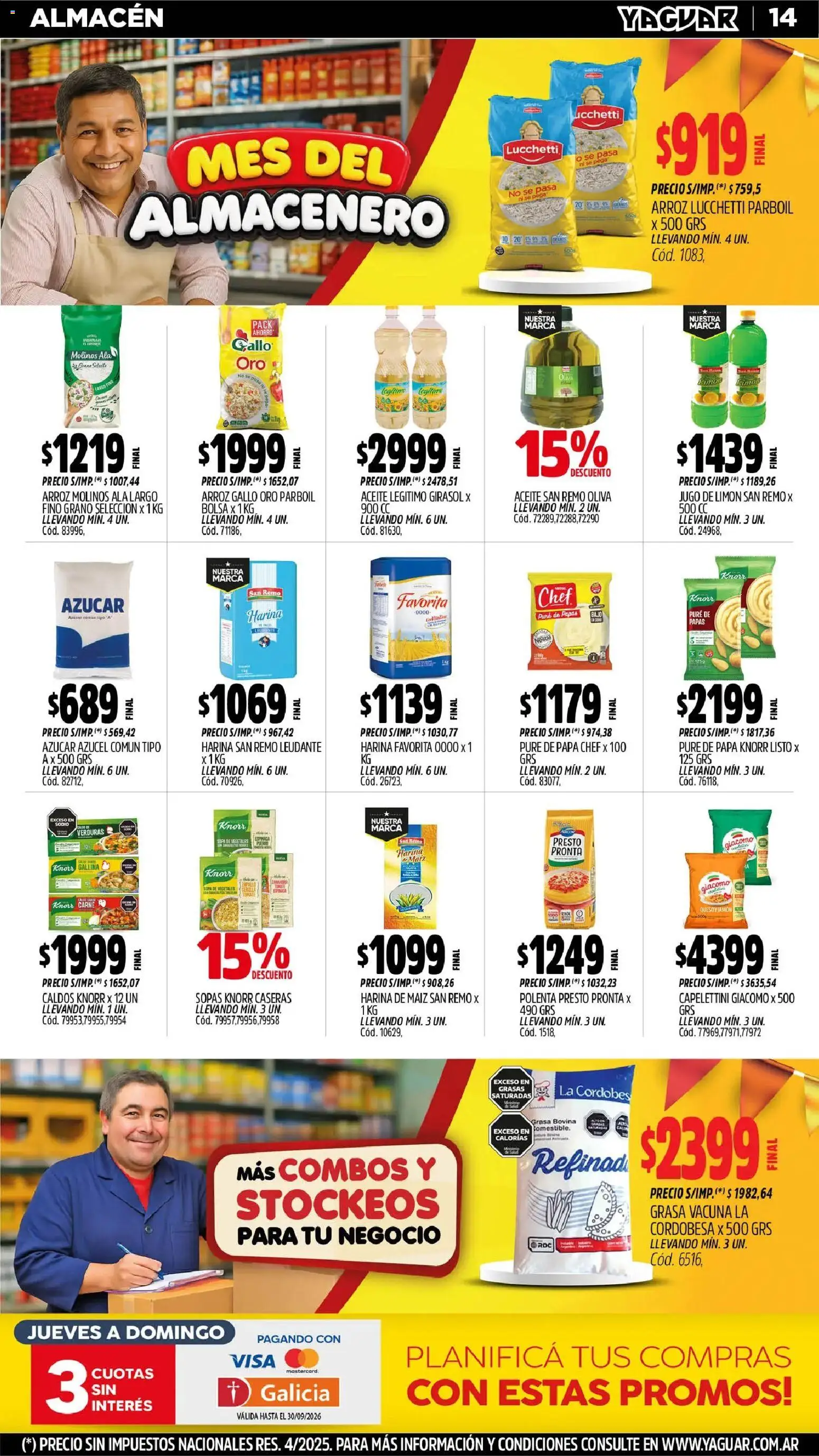 Yaguar - Oferta Semanal Trelew │ válido desde el 31/08/2026 | Página: 14 | Productos: Zapallo, Maiz, Sopa, Oliva
