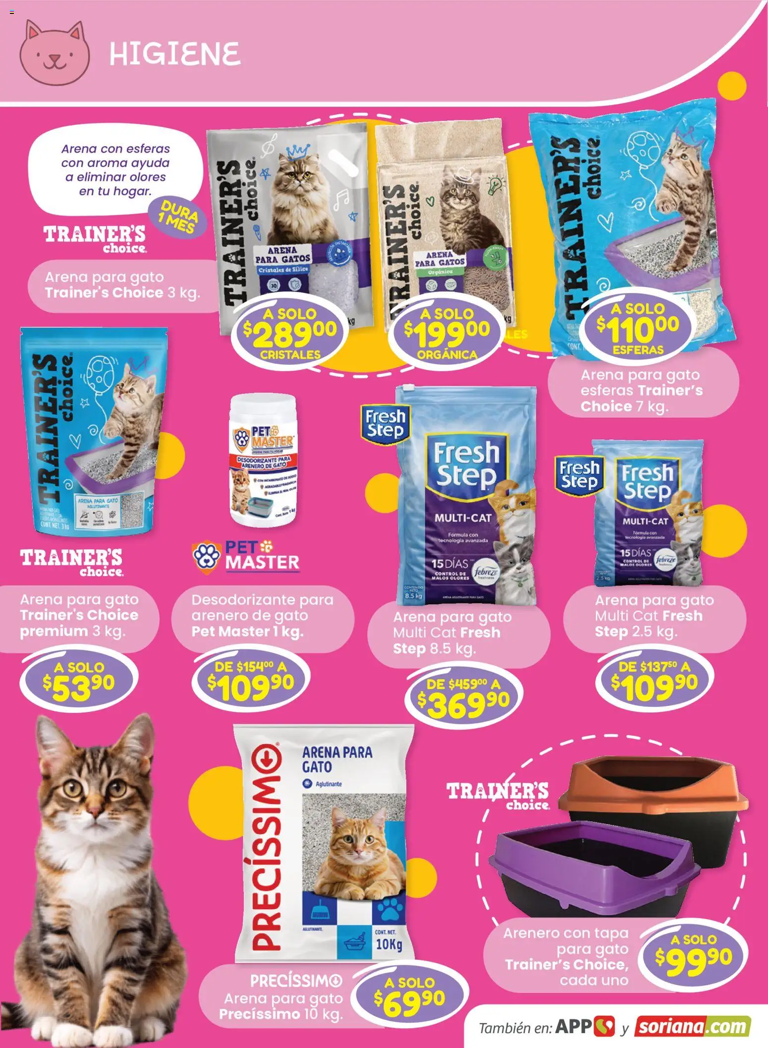 Nuevas ofertas de Soriana válidas en toda la República Mexicana desde el 13/08/2026. ¡Encuentra las mejores ofertas en Soriana Especial Mascotas Híper Nacional! | Página: 15 | Productos: Arena para gatos