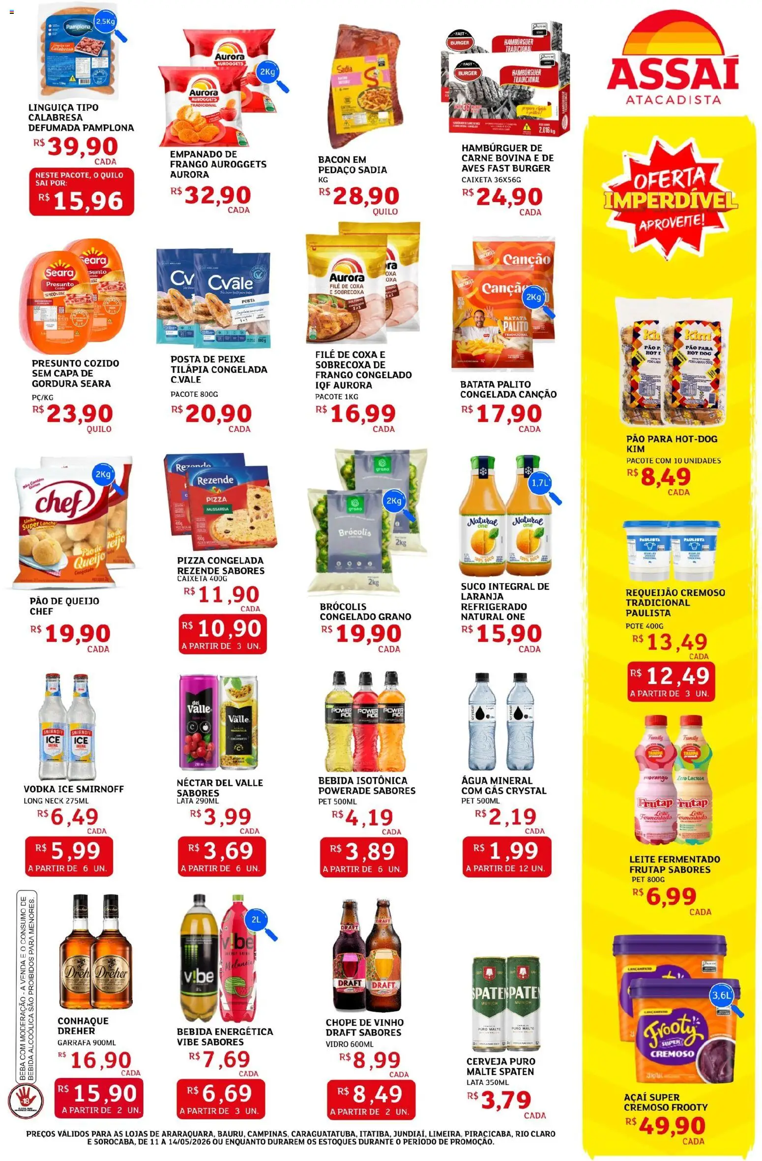 Assaí Atacadista Folheto - válido de 11.05.2026 | Página: 3 | Produtos: Linguiça, Pão, Tilápia, Requeijão