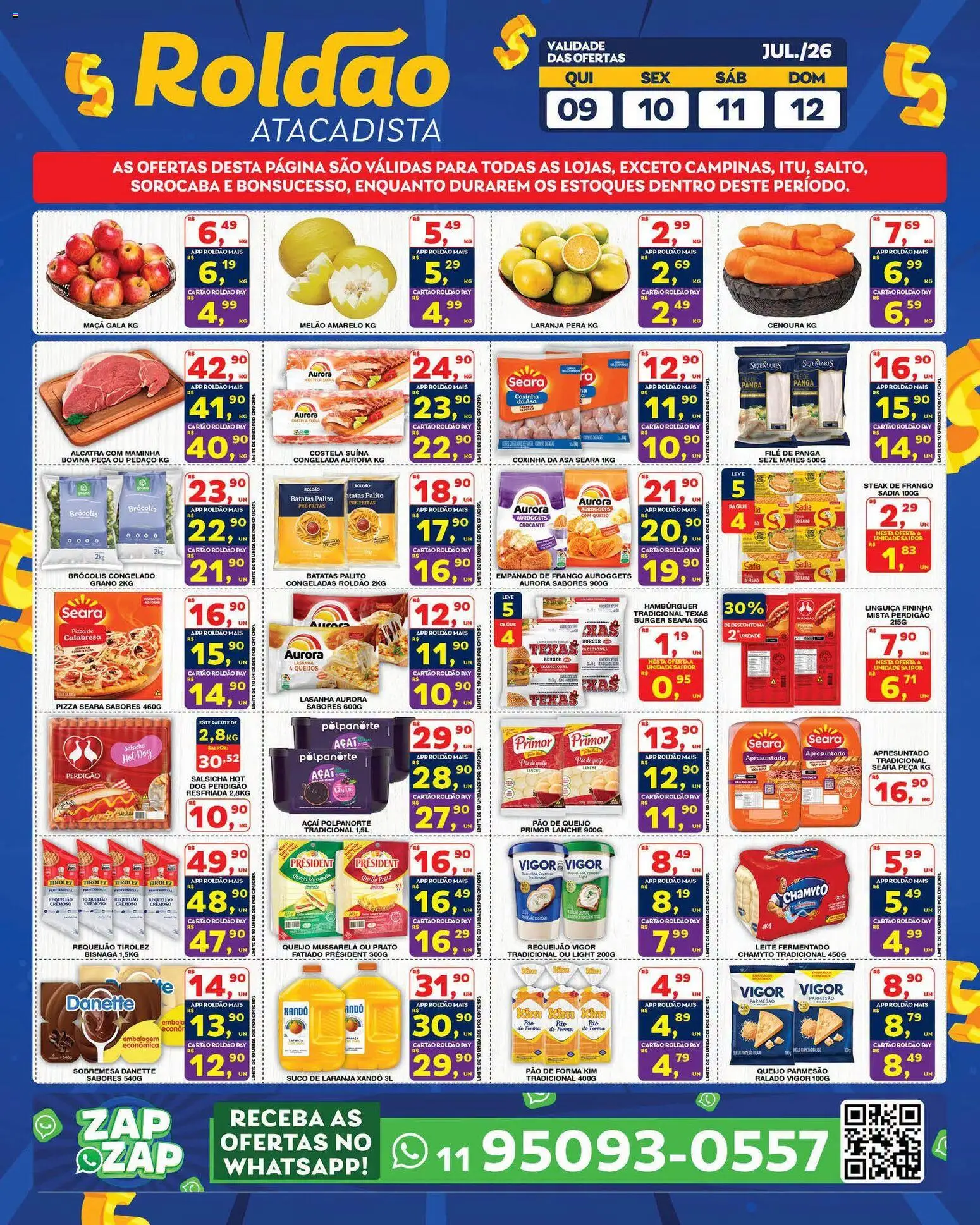 Roldão Folheto - válido de 09/07/2026 | Página: 2 | Produtos: Pera, Linguiça, Leite, Pão de queijo