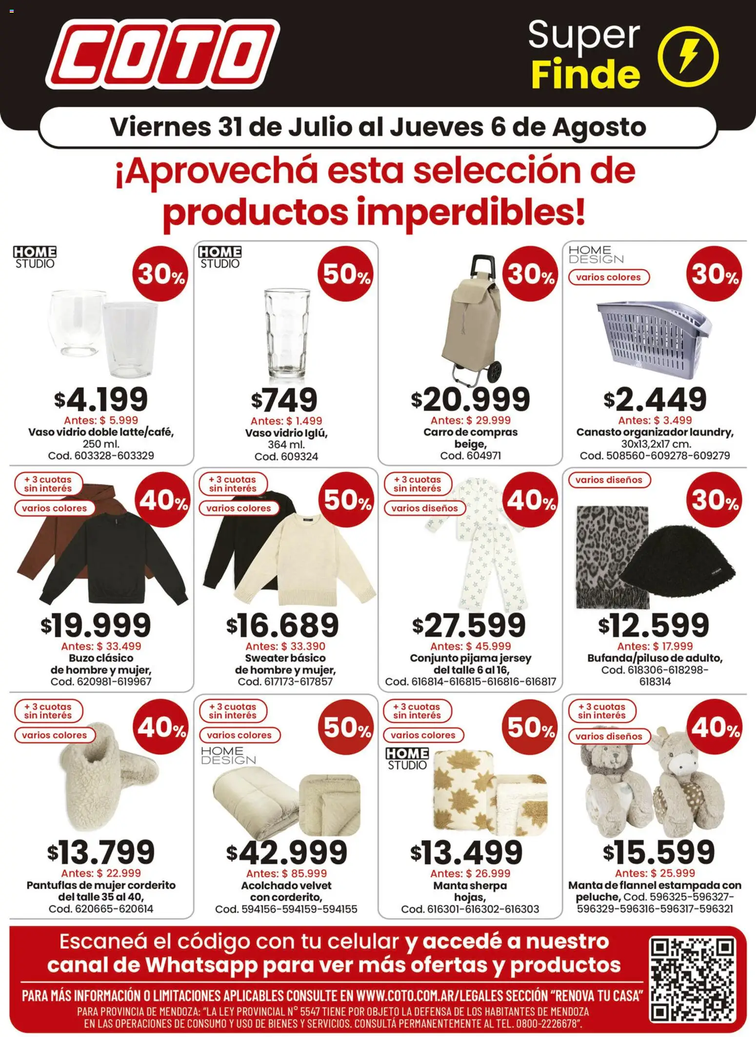 Coto ofertas │ válido desde el 31/07/2026 | Página: 1 | Productos: Sweater, Conjunto, Acolchado, Pijama