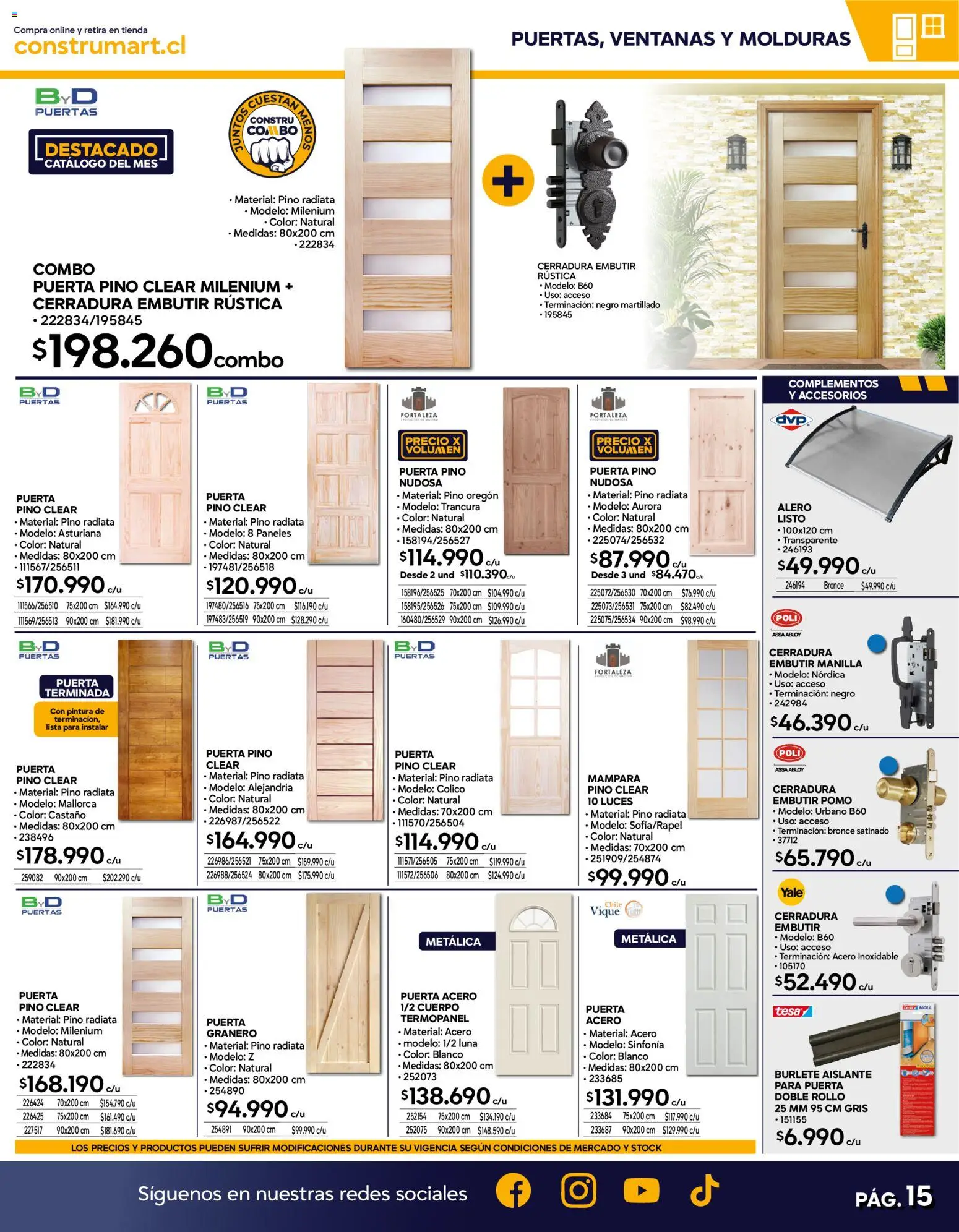 Construmart Ofertas │ válido desde el 31.05.2026 | Página: 15 | Productos: Burlete, Cerradura, Pintura