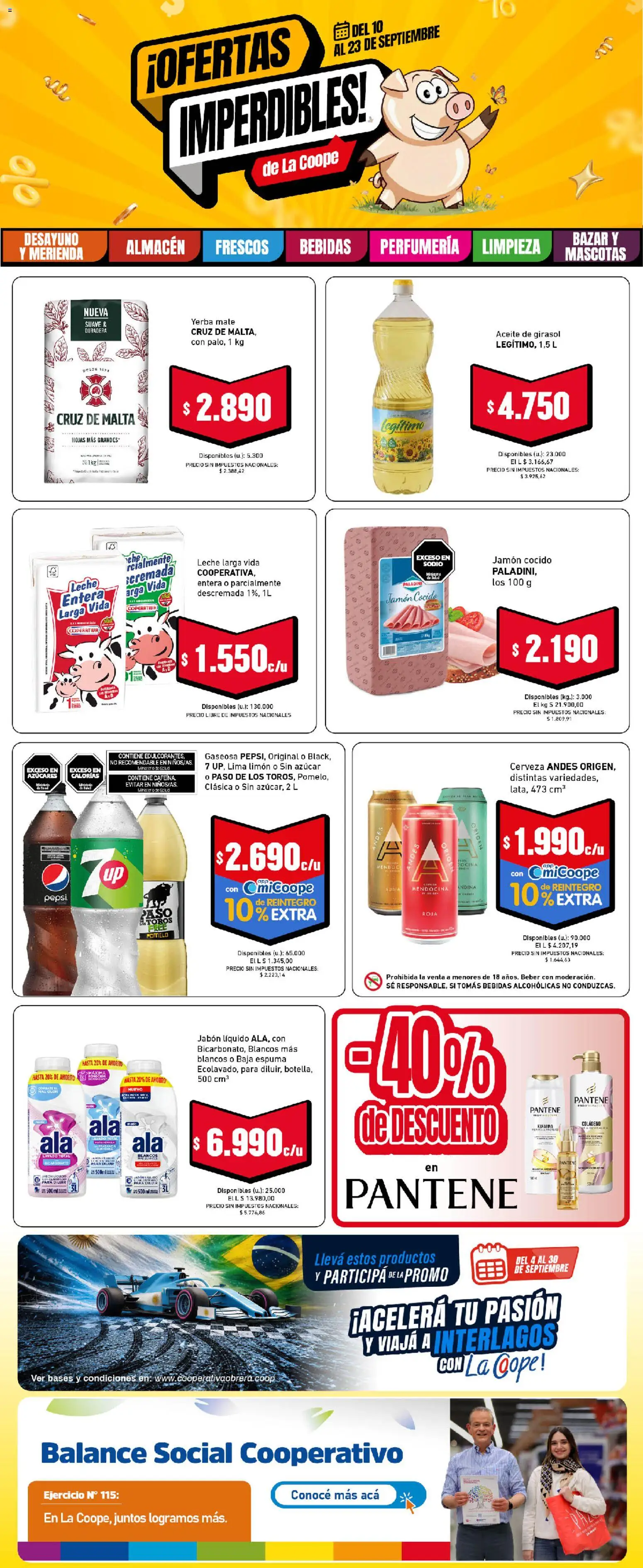 Cooperativa Obrera catálogo │ válido desde el 10/09/2026 | Página: 1 | Productos: Jabón líquido, Espuma, Aceite de girasol, Leche
