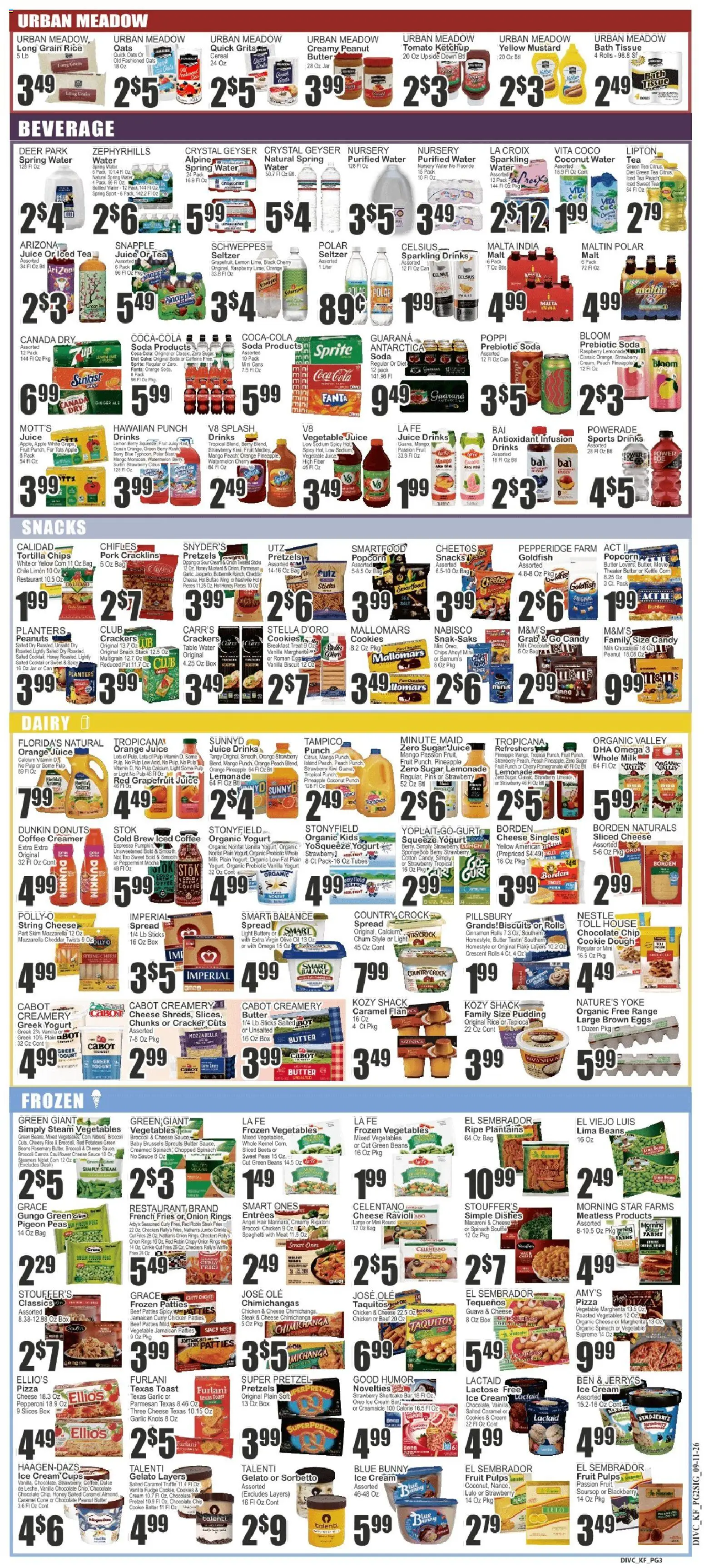 Food Universe Weekly Ad - valid from 09/11/2026 | Page: 3 | Products: Brussels Sprouts, Ginger, Lemon, Steak fries