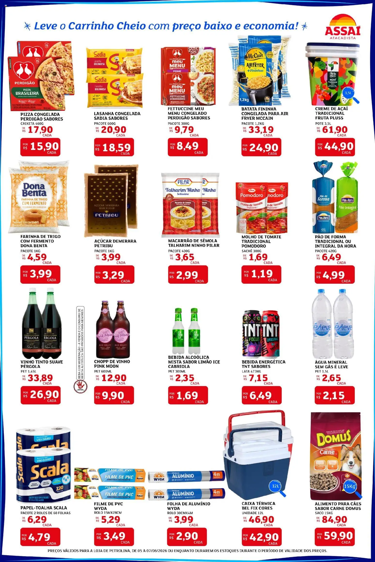 Assaí Atacadista Folheto - válido de 05.06.2026 | Página: 2 | Produtos: Molho de tomate, Macarrão, Baixo, Batata