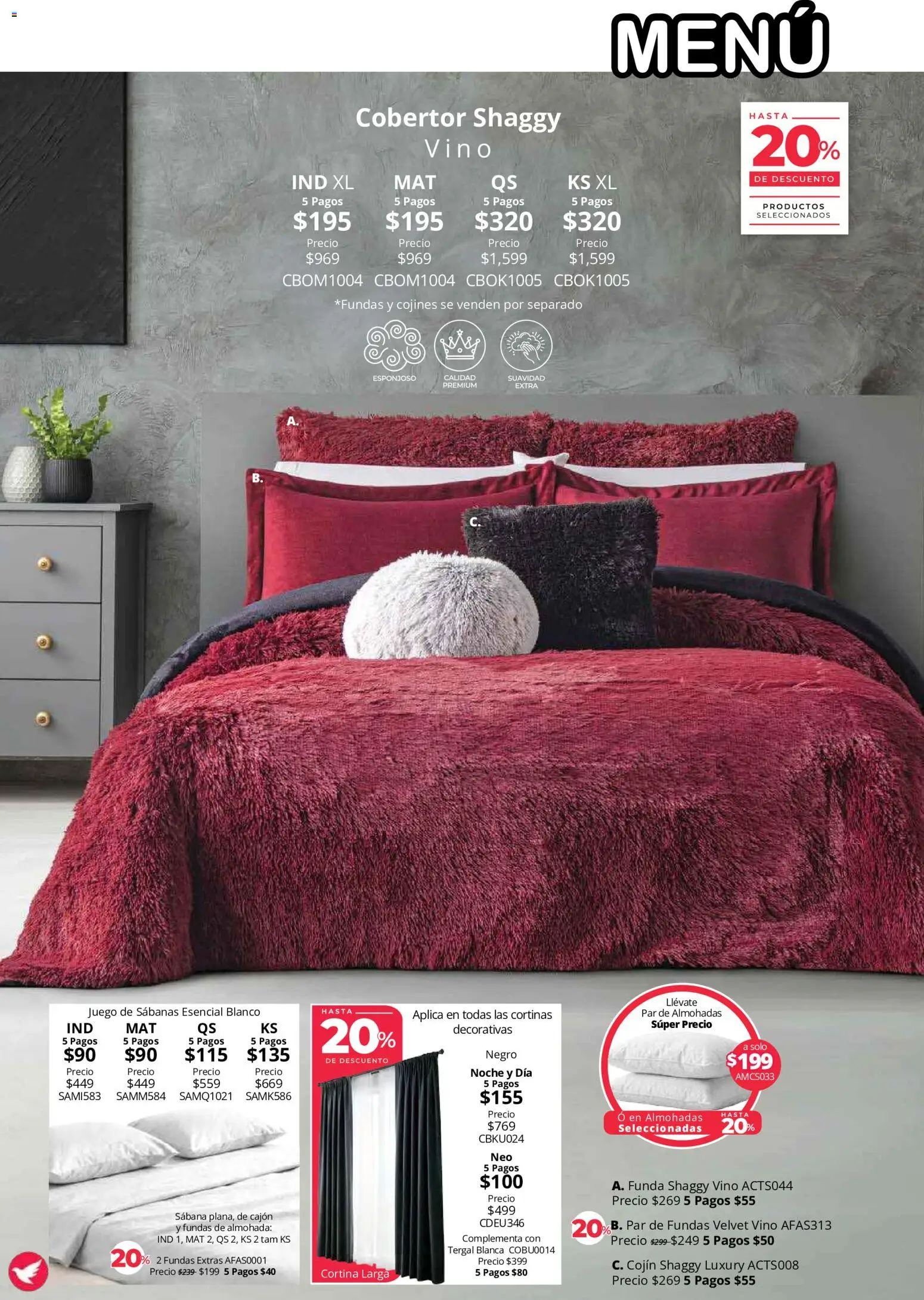 Nuevas ofertas de Colchas Concord válidas en toda la República Mexicana desde el 01/08/2026. ¡Encuentra las mejores ofertas en Colchas Concord catálogo Colección Cobertor! | Página: 47 | Productos: Cobertor, Juego, Almohada, Vino