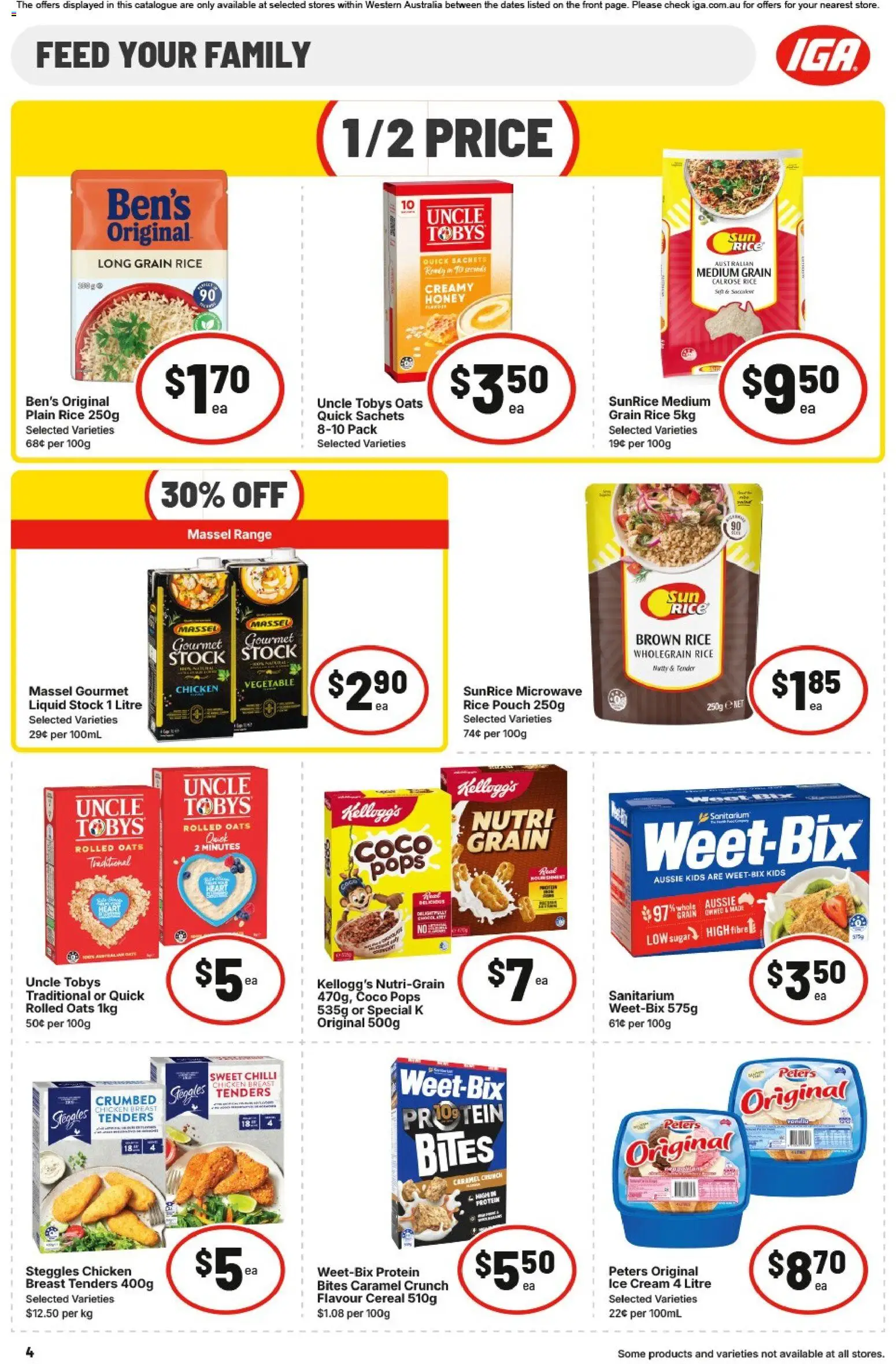 IGA catalogue - valid from 01/07/2026 | Page: 4 | Products: Honey, Rice, Ice cream, Chilli