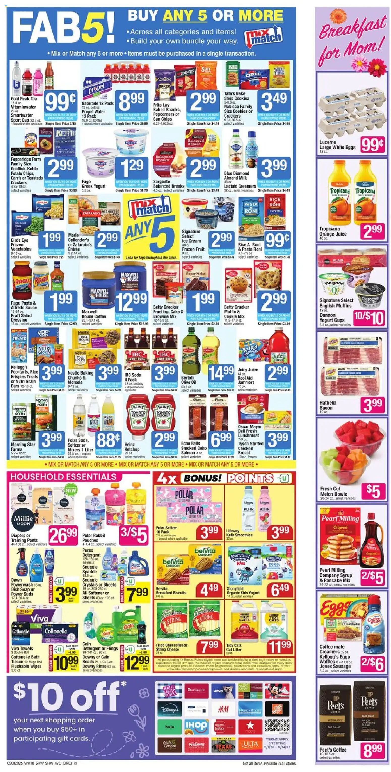Shaw's Weekly Ad - RI - valid from 08.05.2026 | Page: 4 | Products: Rice, Chips, Cookies, Ice cream