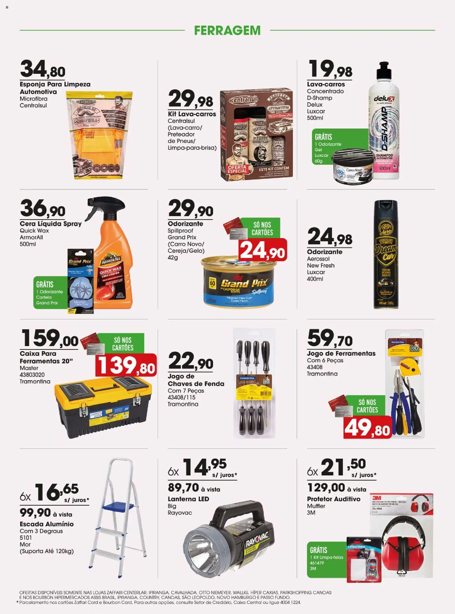 Zaffari Folheto - válido de 31/07/2026 | Página: 13 | Produtos: Esponja, Caixa, Jogo de ferramentas, Cera