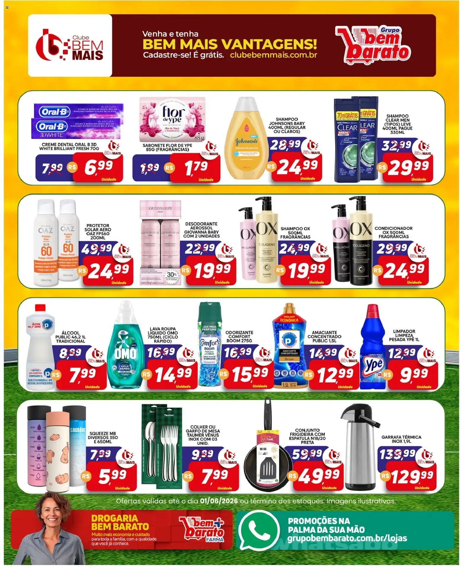 Supermercado Bem Barato Folheto - válido de 26.05.2026 | Página: 5 | Produtos: Frigideira, Desodorante, Creme, Sabonete