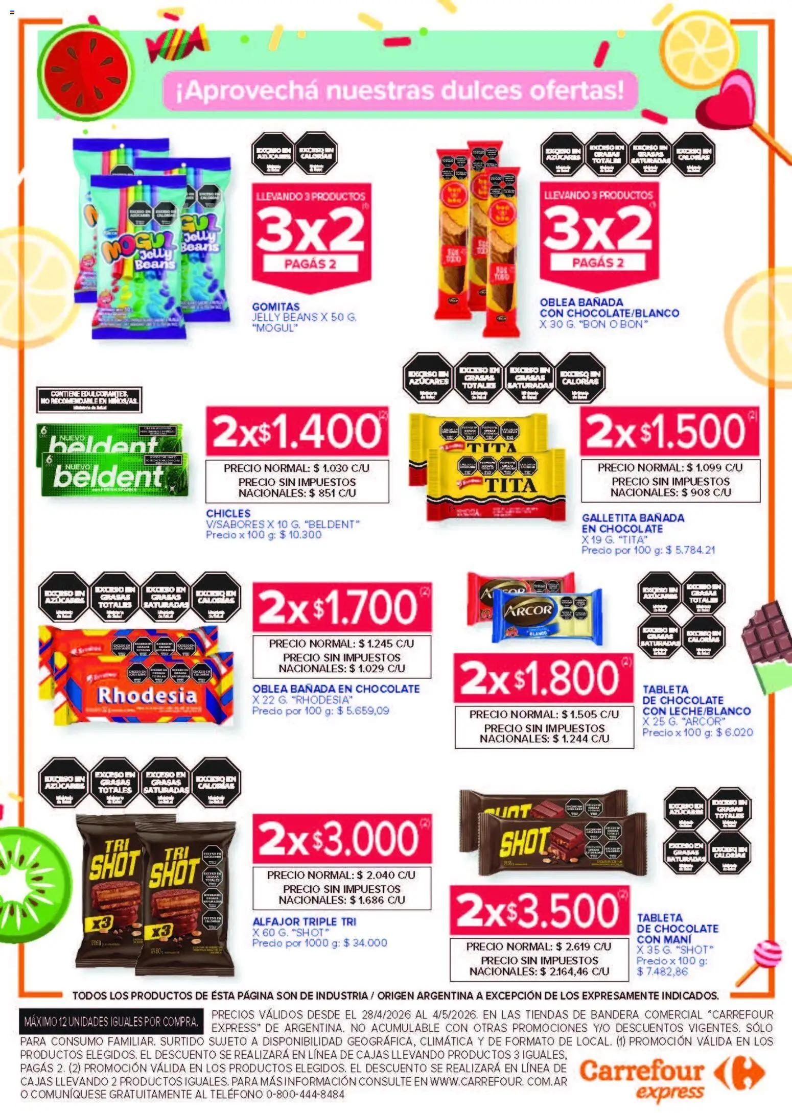 Carrefour Express ofertas │ válido desde el 28.04.2026 | Página: 4 | Productos: Tableta, Gomitas, Mani, Alfajor