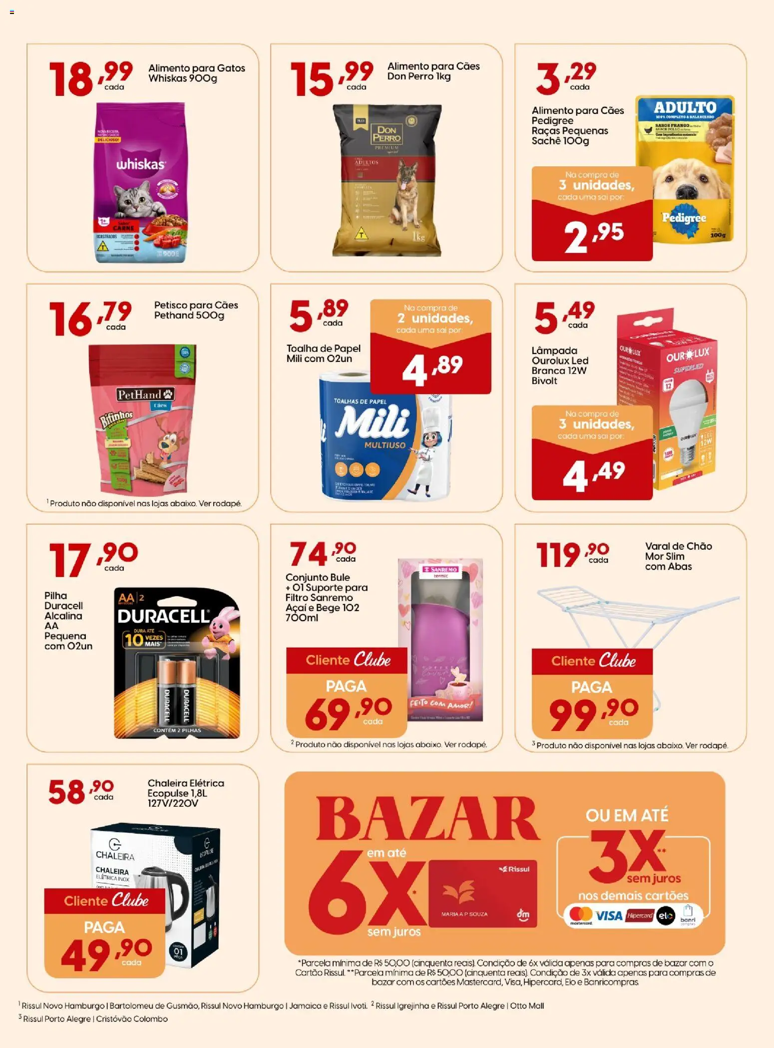 Rissul Folheto - válido de 04.06.2026 | Página: 13 | Produtos: Lâmpada, Chaleira, Varal de chão, Carne