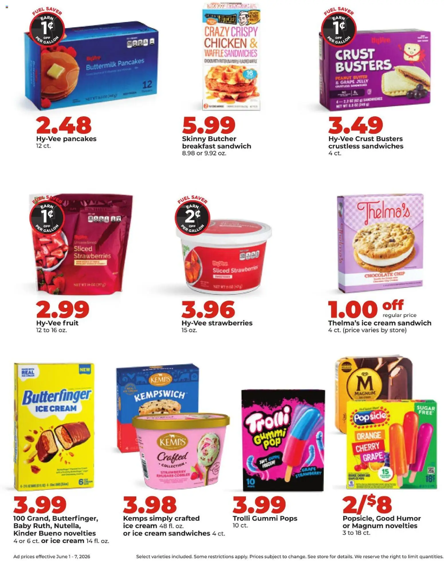HyVee Weekly Ad - valid from 01.06.2026 | Page: 25 | Products: Strawberries, Cream, Ice cream, Sugar