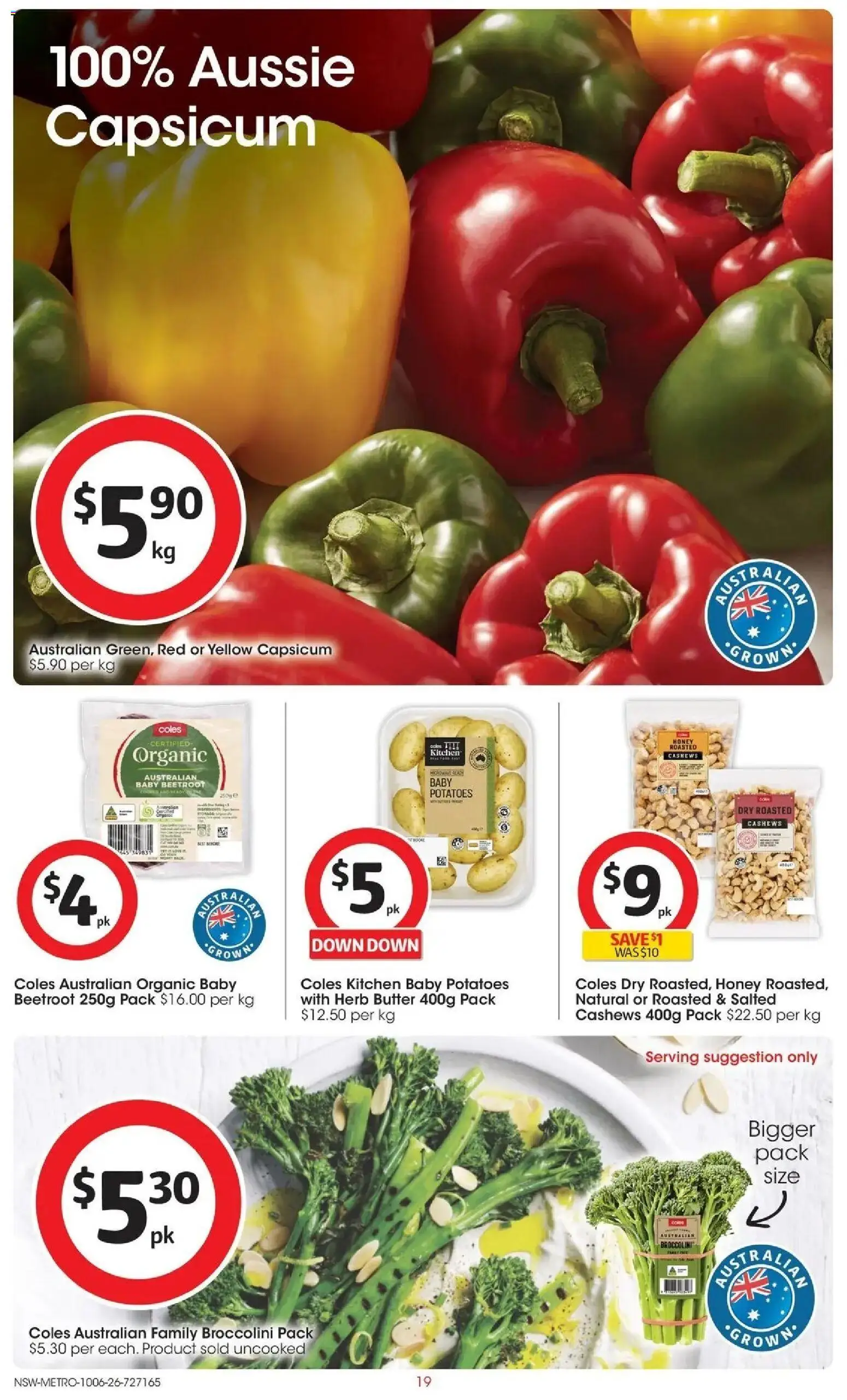 Coles catalogue - valid from 10.06.2026 | Page: 19 | Products: Capsicum, Herb, Potatoes, Beetroot