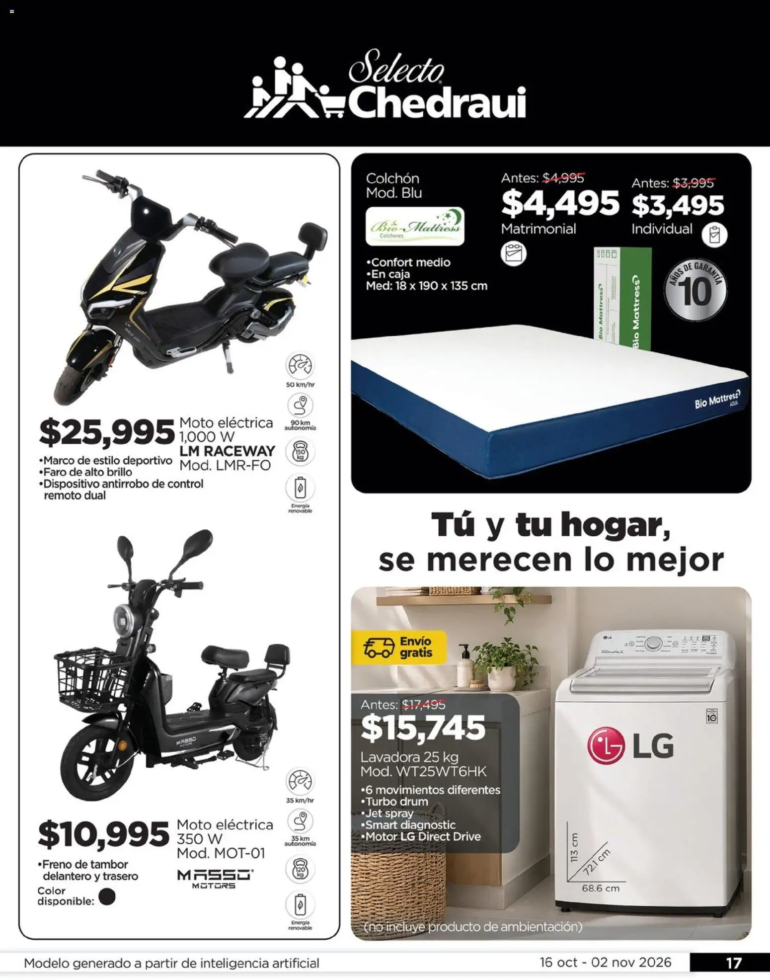 Nuevas ofertas de Chedraui válidas en toda la República Mexicana desde el 16/10/2026. ¡Encuentra las mejores ofertas en Chedraui folleto Llevarte más cuesta menos! | Página: 17