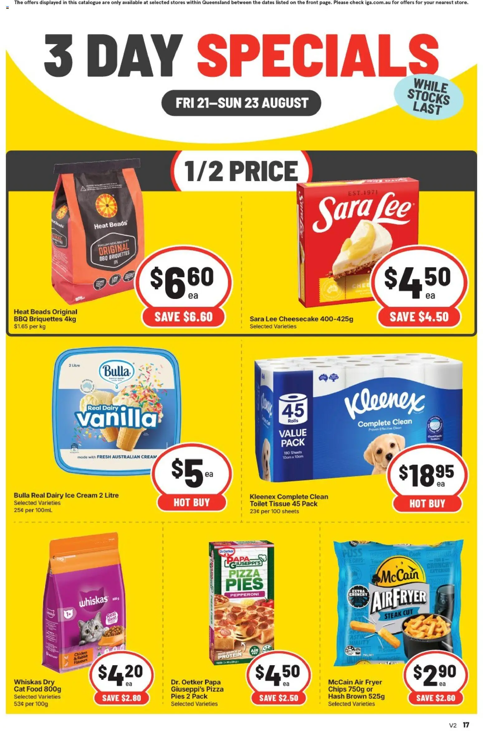 IGA catalogue - valid from 21/08/2026 | Page: 4 | Products: Fryer, Pizza, Ice cream, Ice