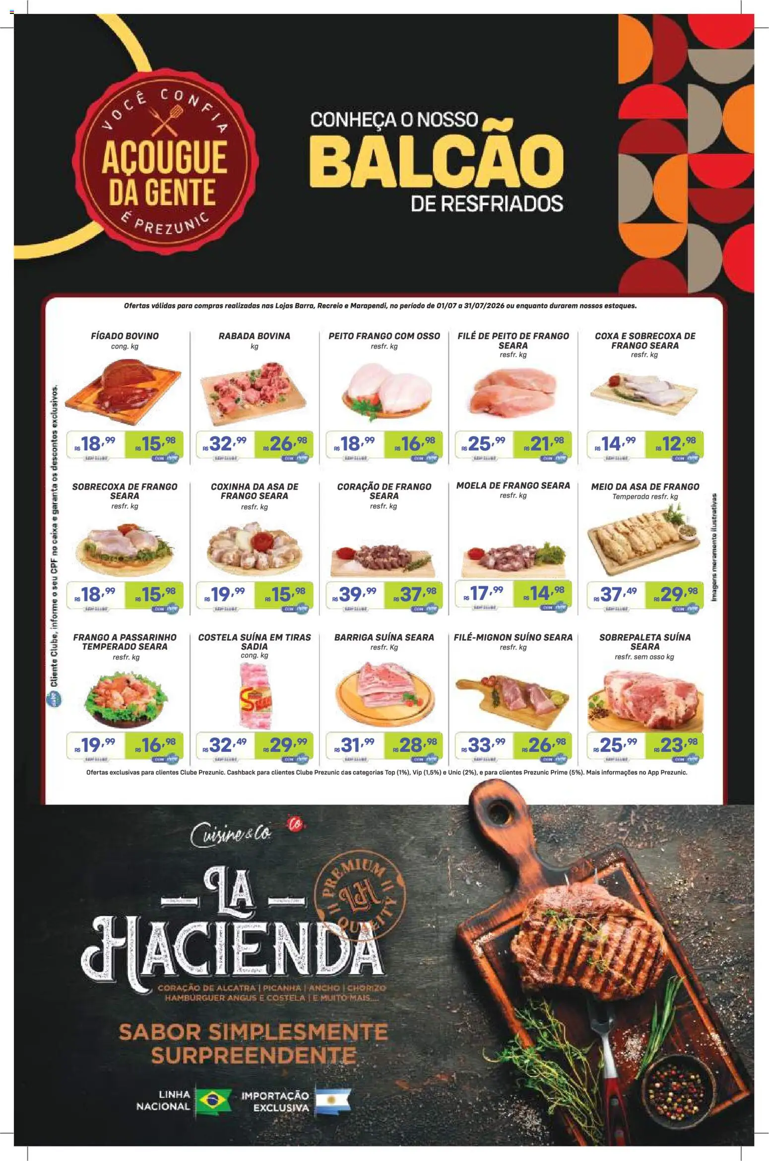 Prezunic Folheto - válido de 01/07/2026 | Página: 7 | Produtos: Alcatra, Coração de frango, Moela, Frango