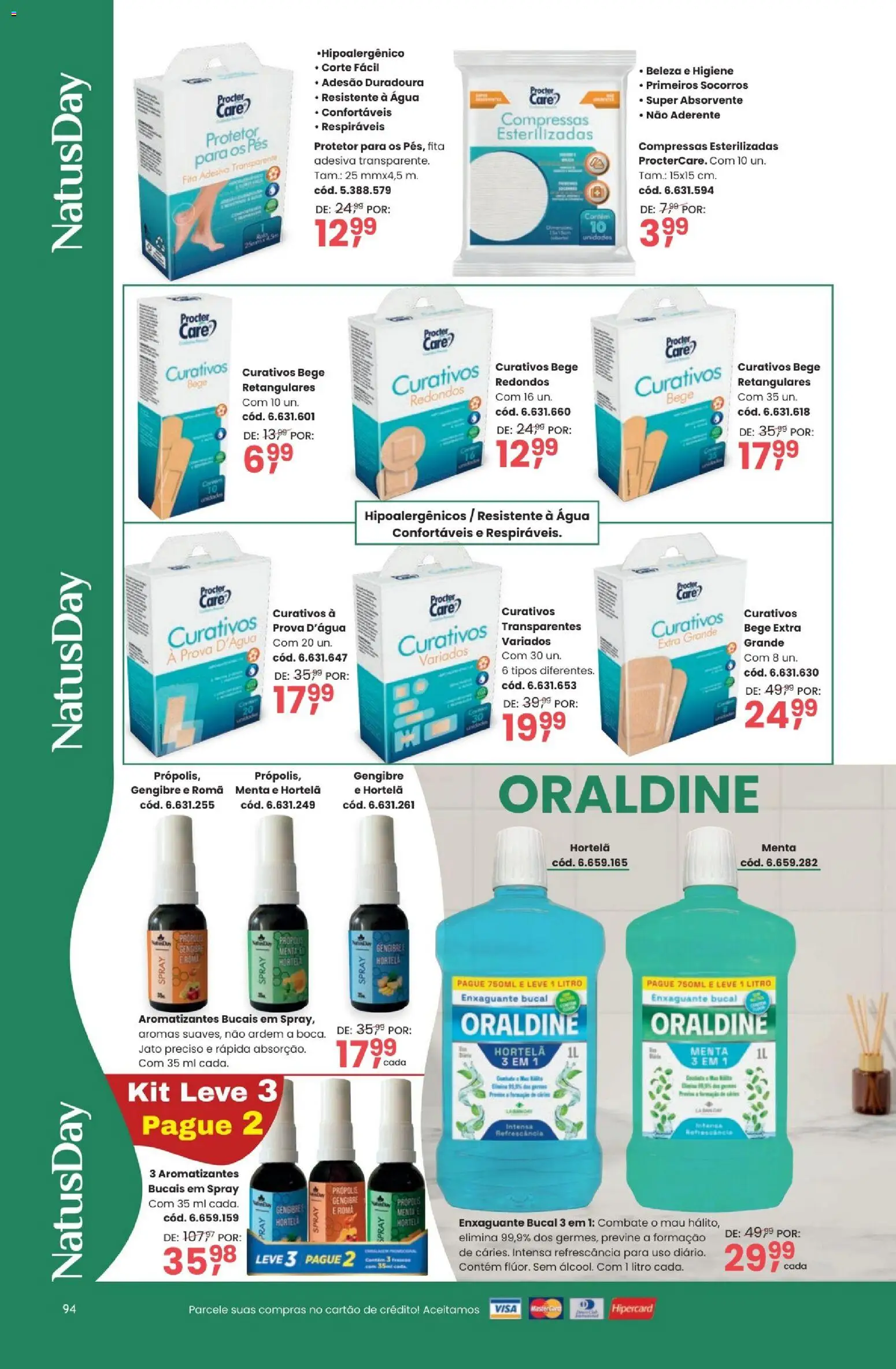Quatro Estações Folheto - válido de 03.03.2026 | Página: 94 | Produtos: Enxaguante bucal, Fita, Absorvente, Própolis