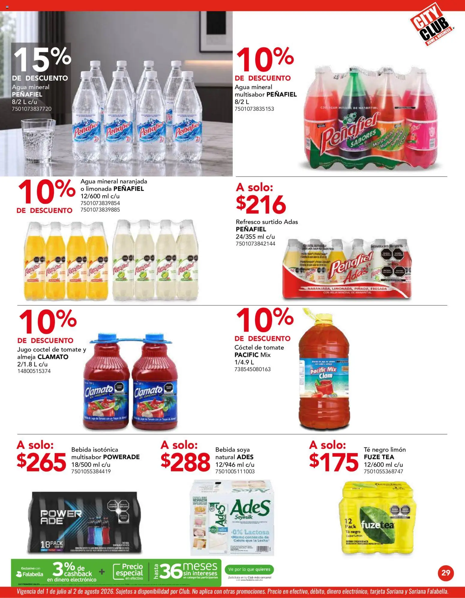 Nuevas ofertas de City Club válidas en toda la República Mexicana desde el 01/07/2026. ¡Encuentra las mejores ofertas en City Club catálogo! | Página: 29 | Productos: Refresco, Tomate, Limón, Té