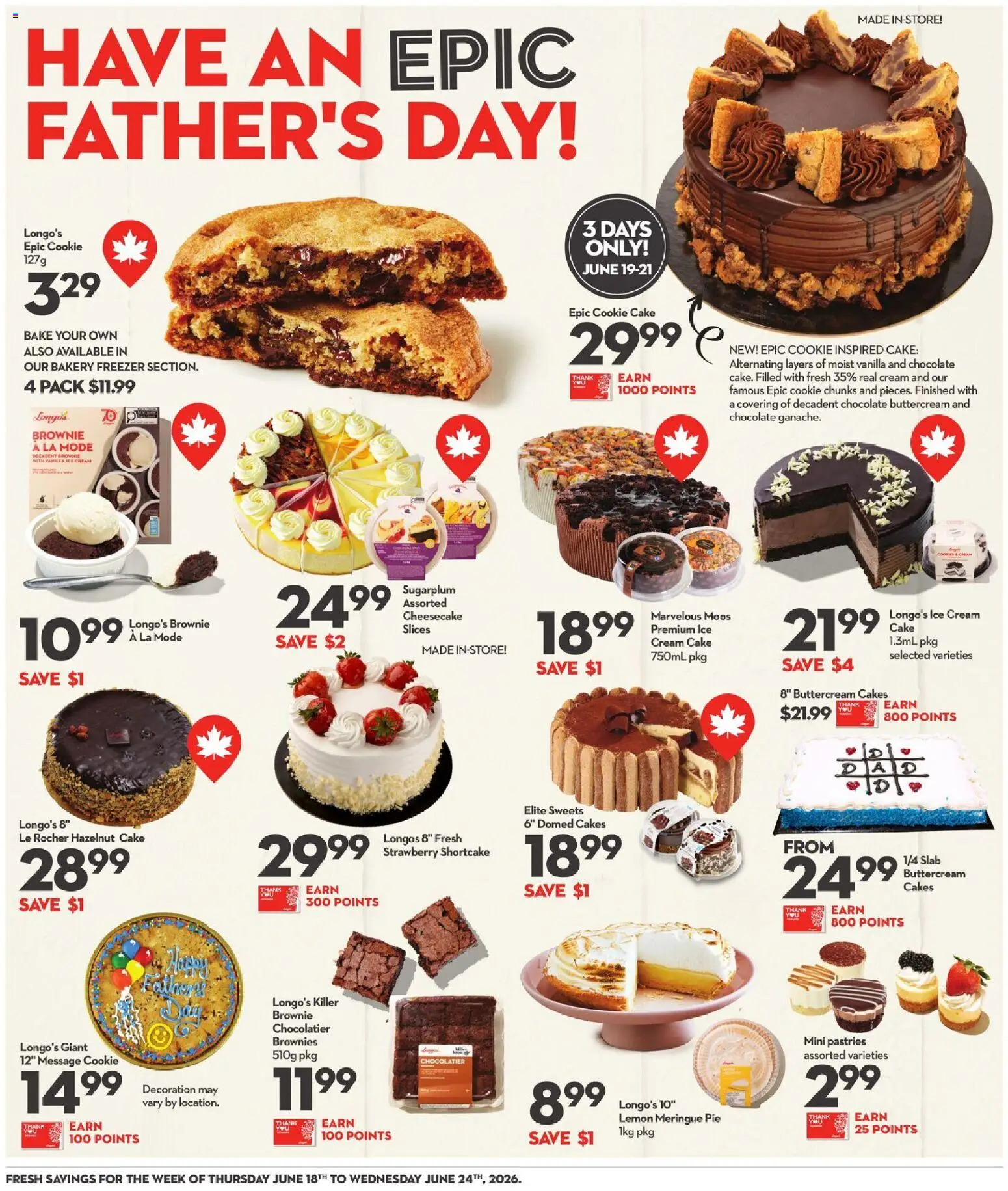 Longo's flyer valid from 18.06.2026 | Page: 7 | Products: Cream, Freezer, Bakery, Chocolate