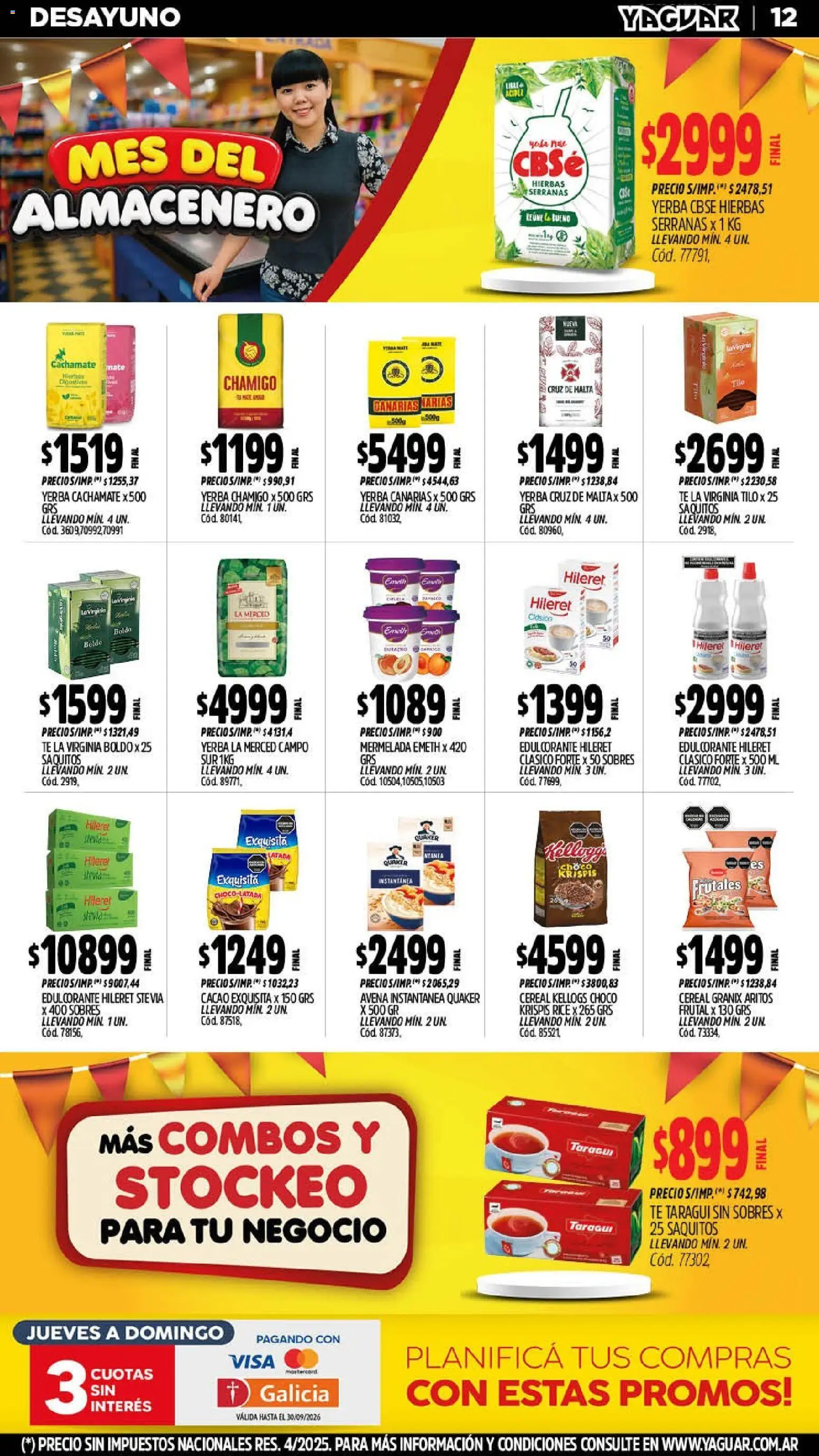 Yaguar catálogo │ válido desde el 14/09/2026 | Página: 13 | Productos: Hierbas, Avena, Mermelada, Cacao