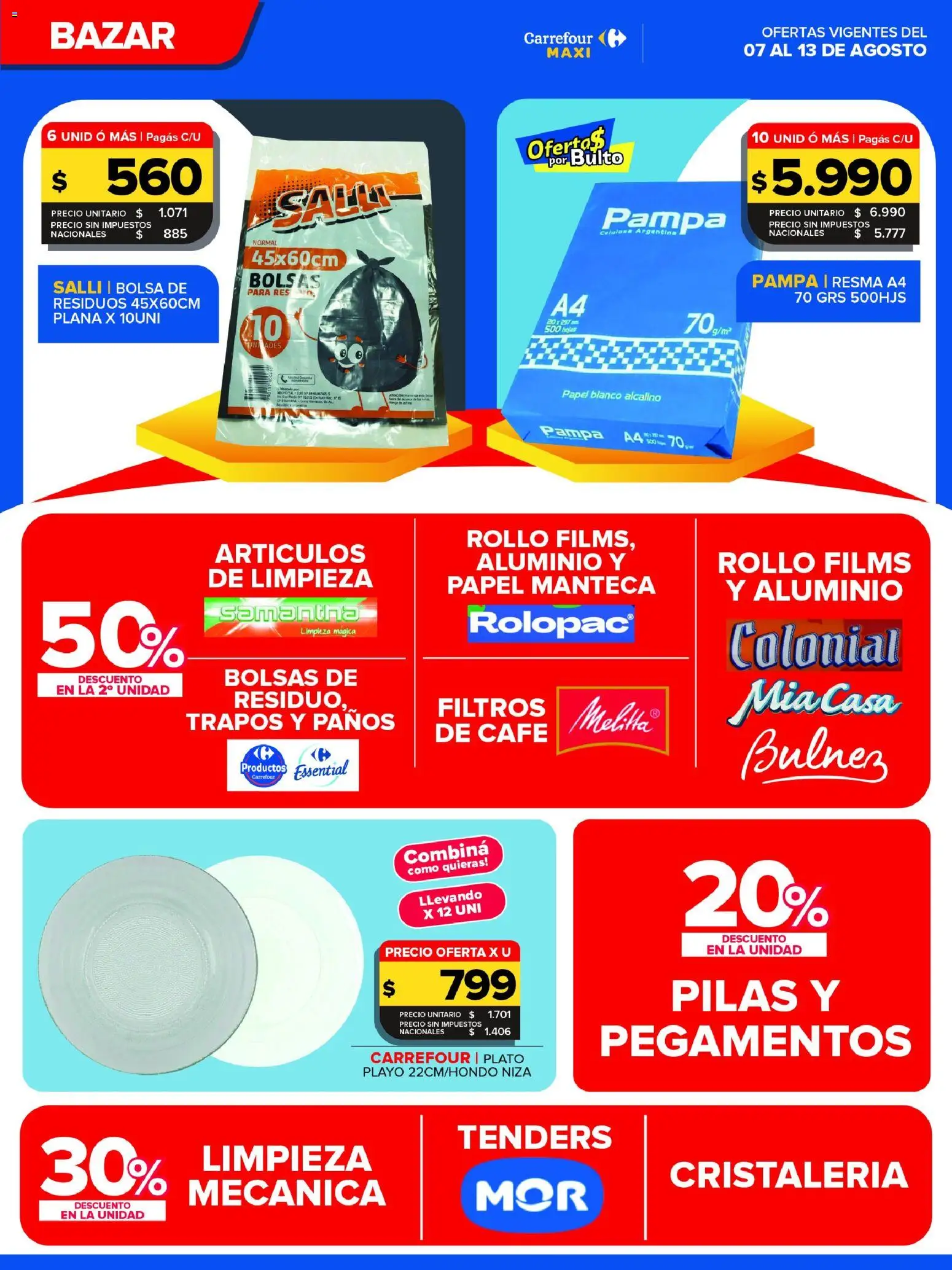 Carrefour Maxi catálogo │ válido desde el 07/08/2026 | Página: 12 | Productos: Bolsa, Manteca, Café, Papel manteca
