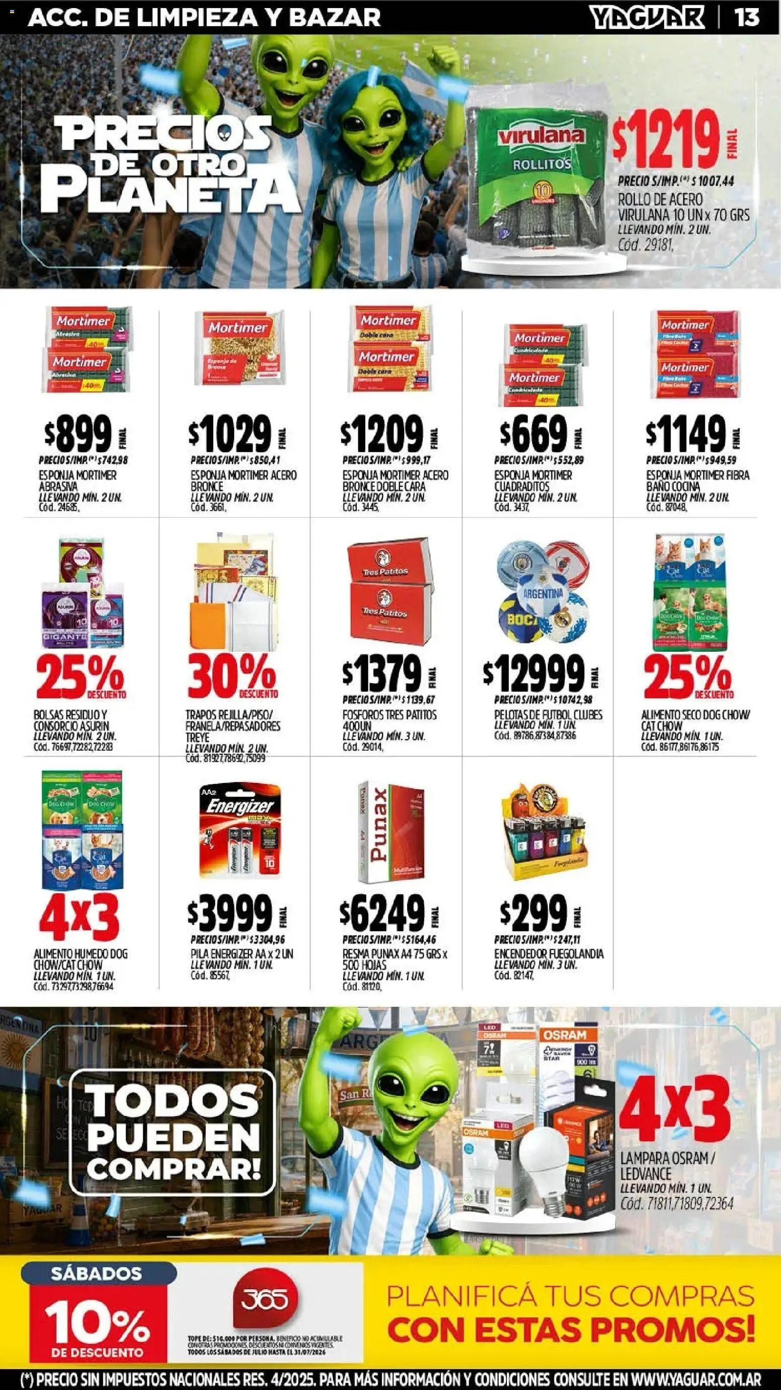 Yaguar - Oferta Semanal Córdoba │ válido desde el 06/07/2026 | Página: 15 | Productos: Pila, Cocina, Baño, Lámpara