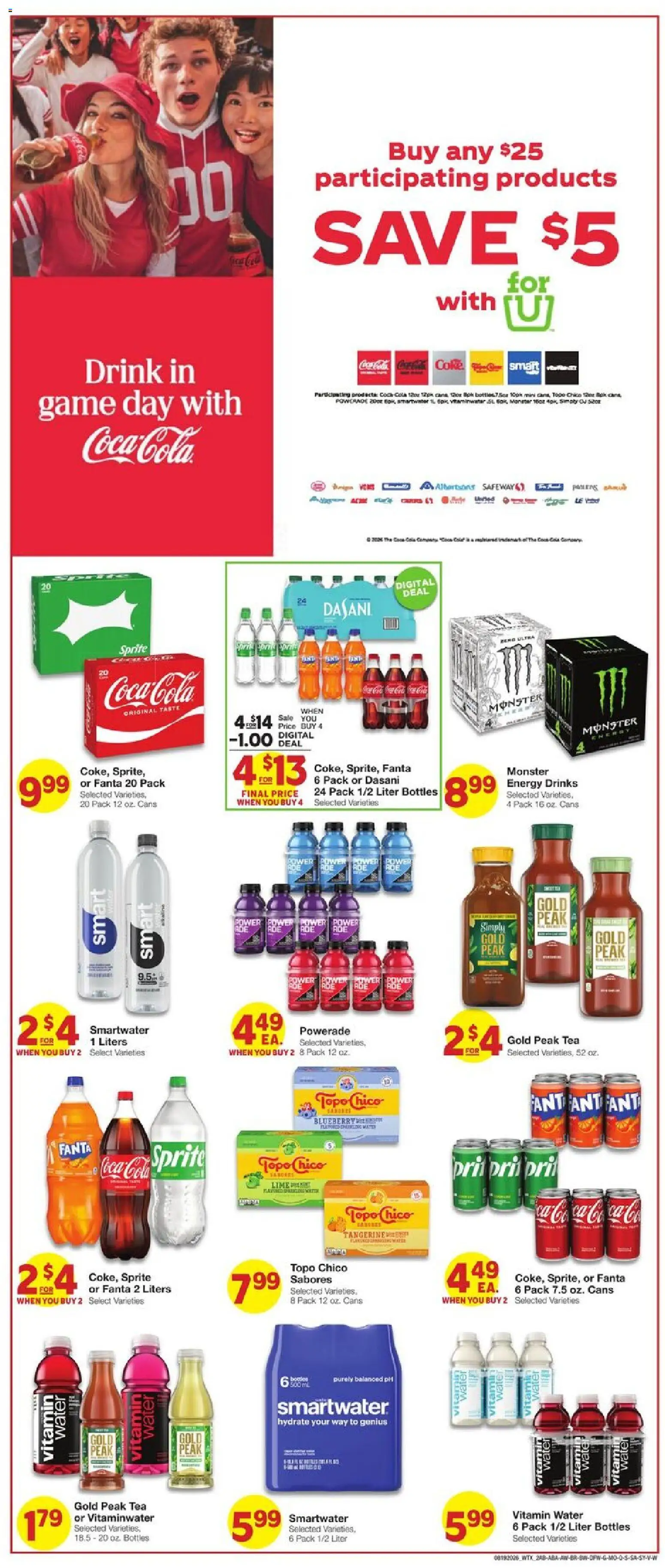 United Supermarkets Weekly Ad - valid from 08/19/2026 | Page: 2 | Products: Water, Lime, Game, Sprite