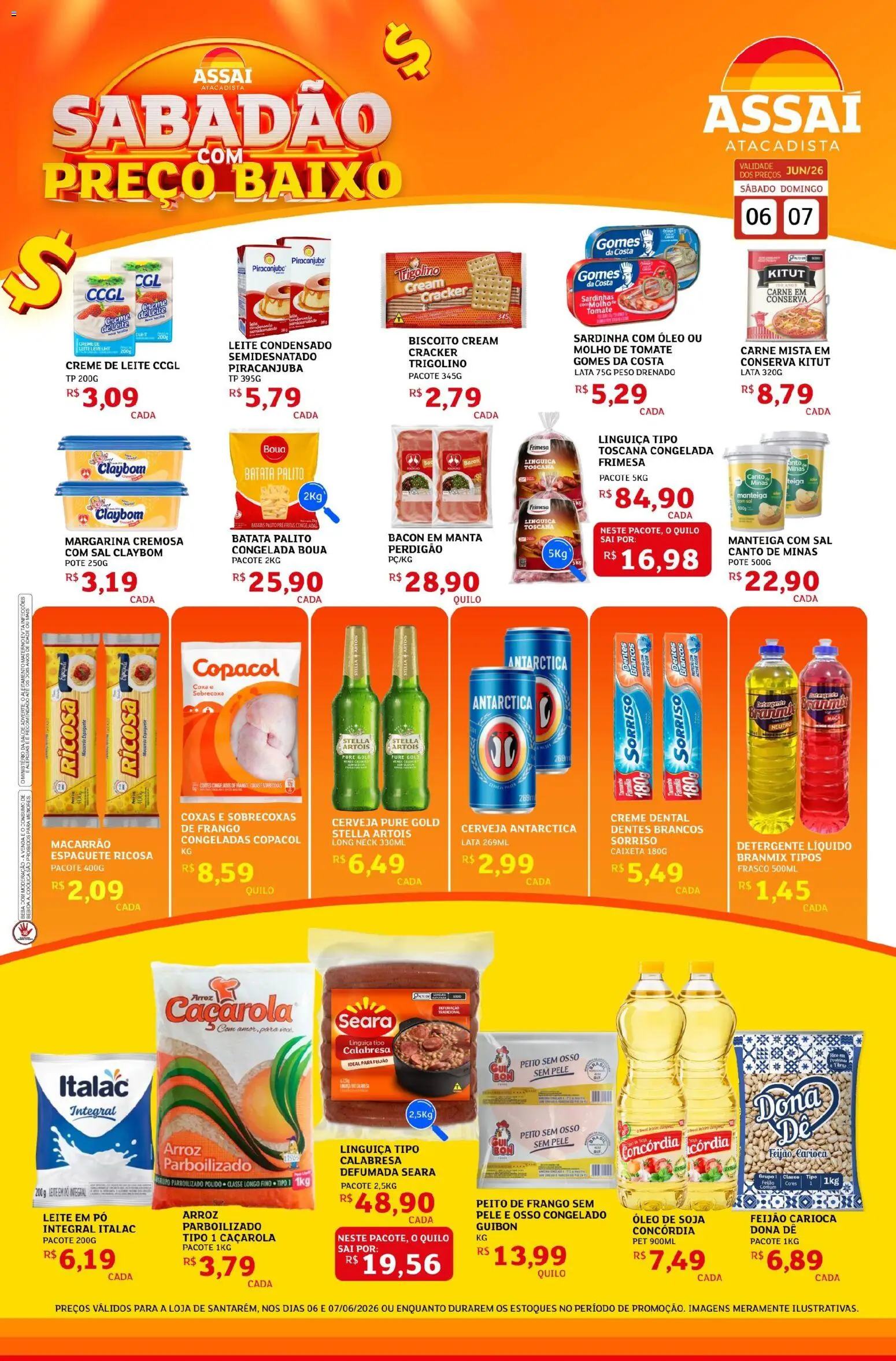 Assaí Atacadista Folheto - válido de 06.06.2026 | Página: 1 | Produtos: Espaguete, Feijão, Caçarola, Leite condensado