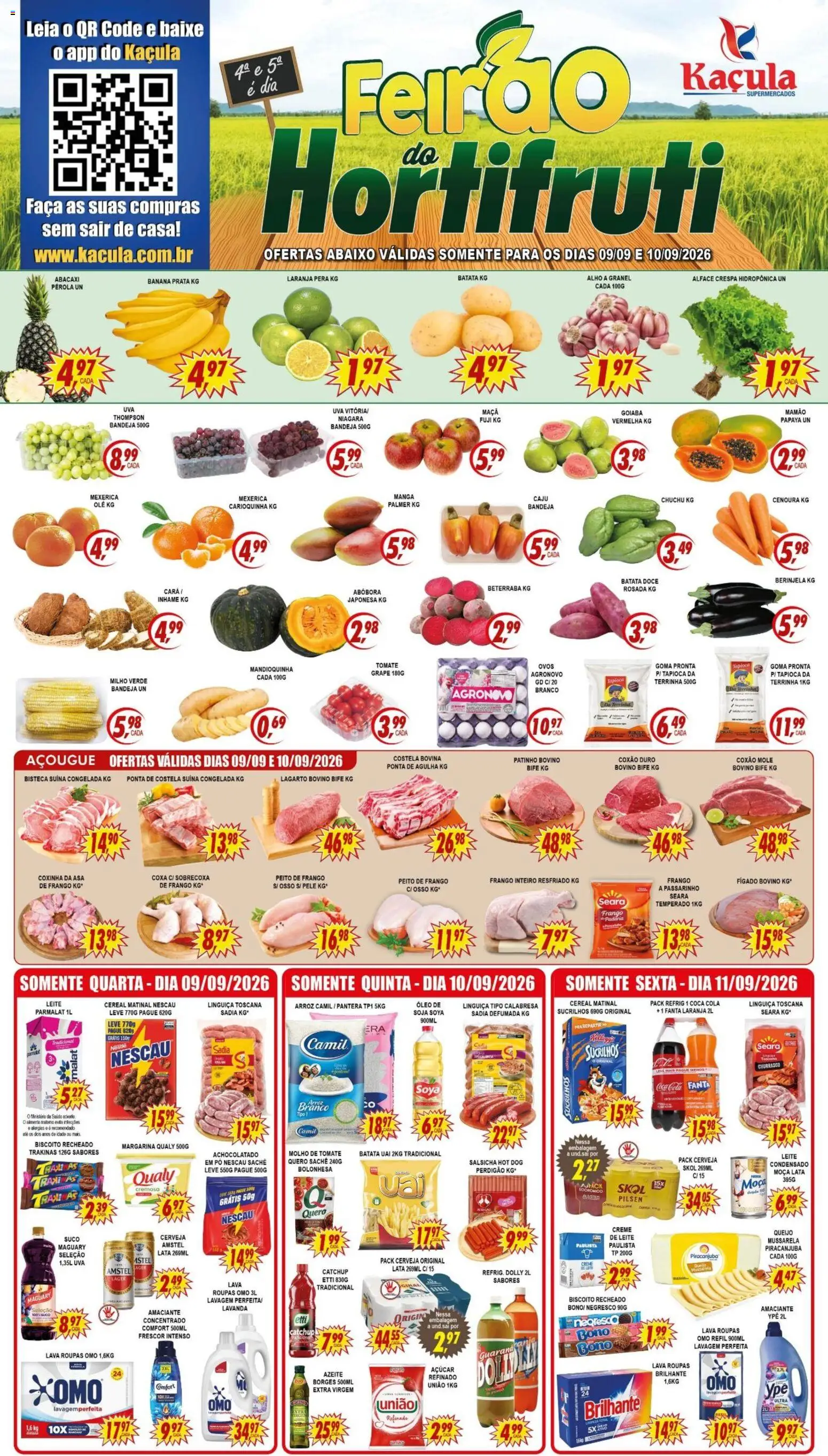 Kaçula Folheto - válido de 09/09/2026 | Página: 1 | Produtos: Alho, Beterraba, Nescau, Mussarela