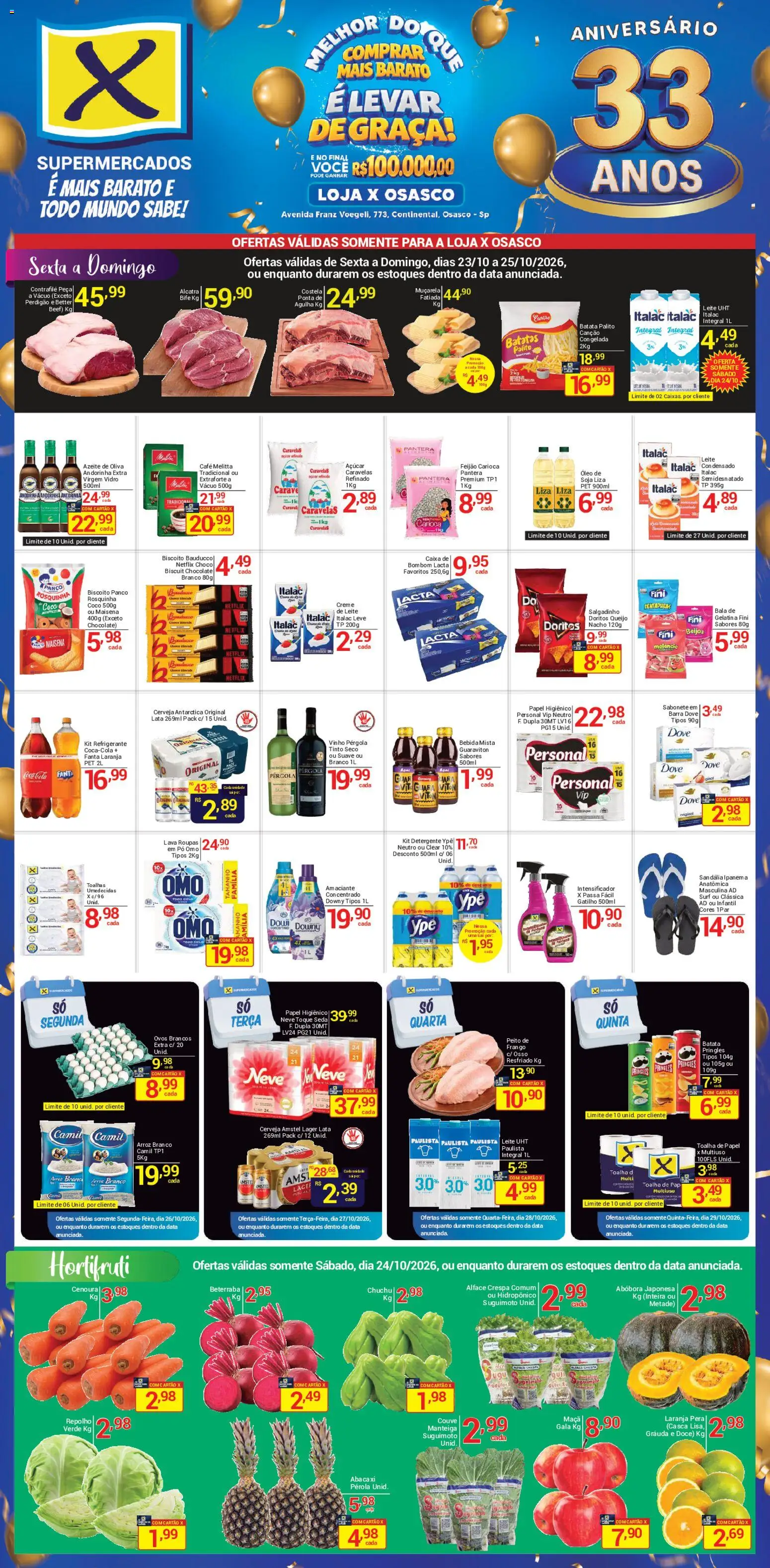 X Supermercados Folheto - válido de 23/10/2026 | Página: 1