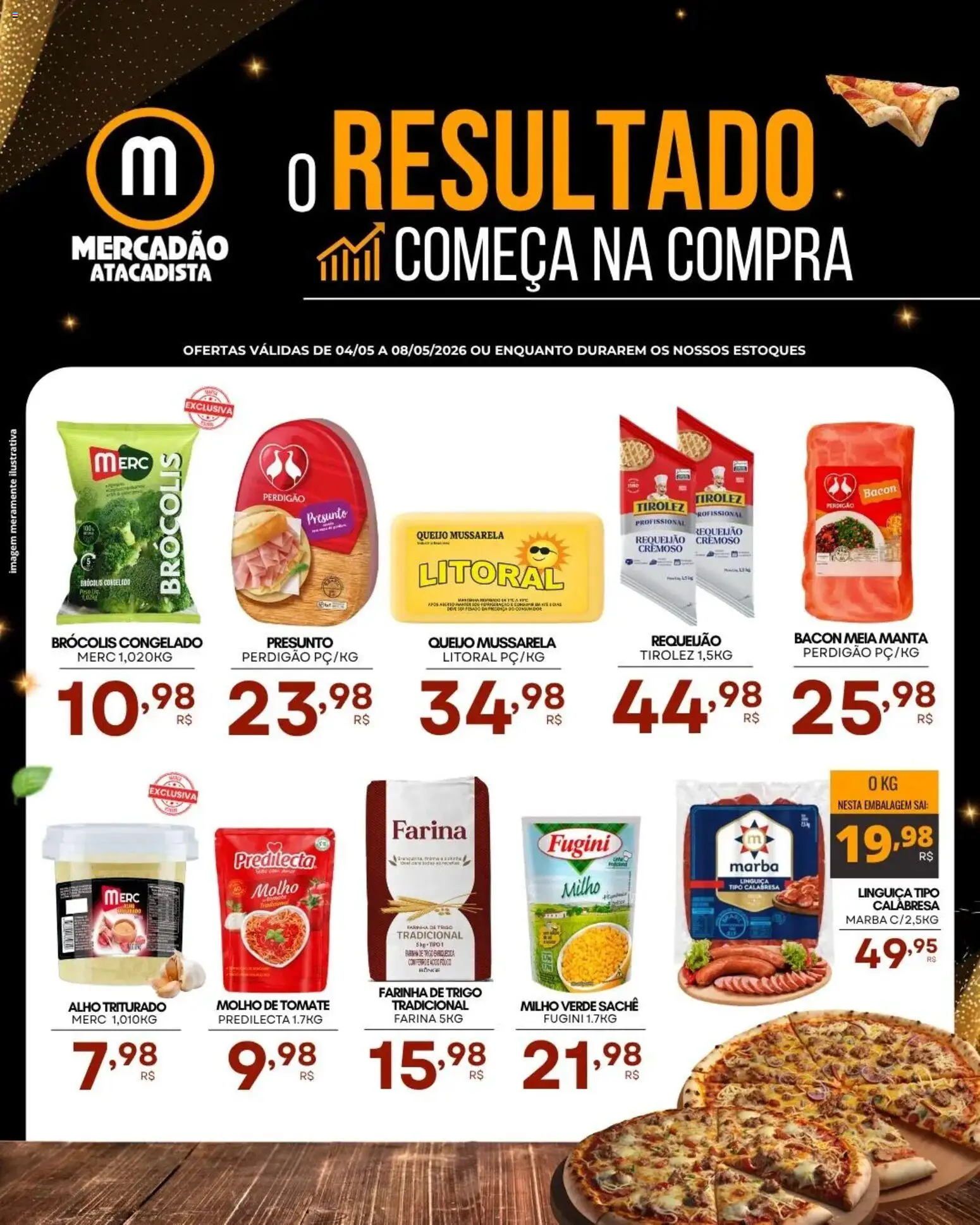 Mercadão Atacadista Folheto - válido de 04.05.2026 | Página: 1 | Produtos: Alho, Linguiça, Presunto, Mussarela