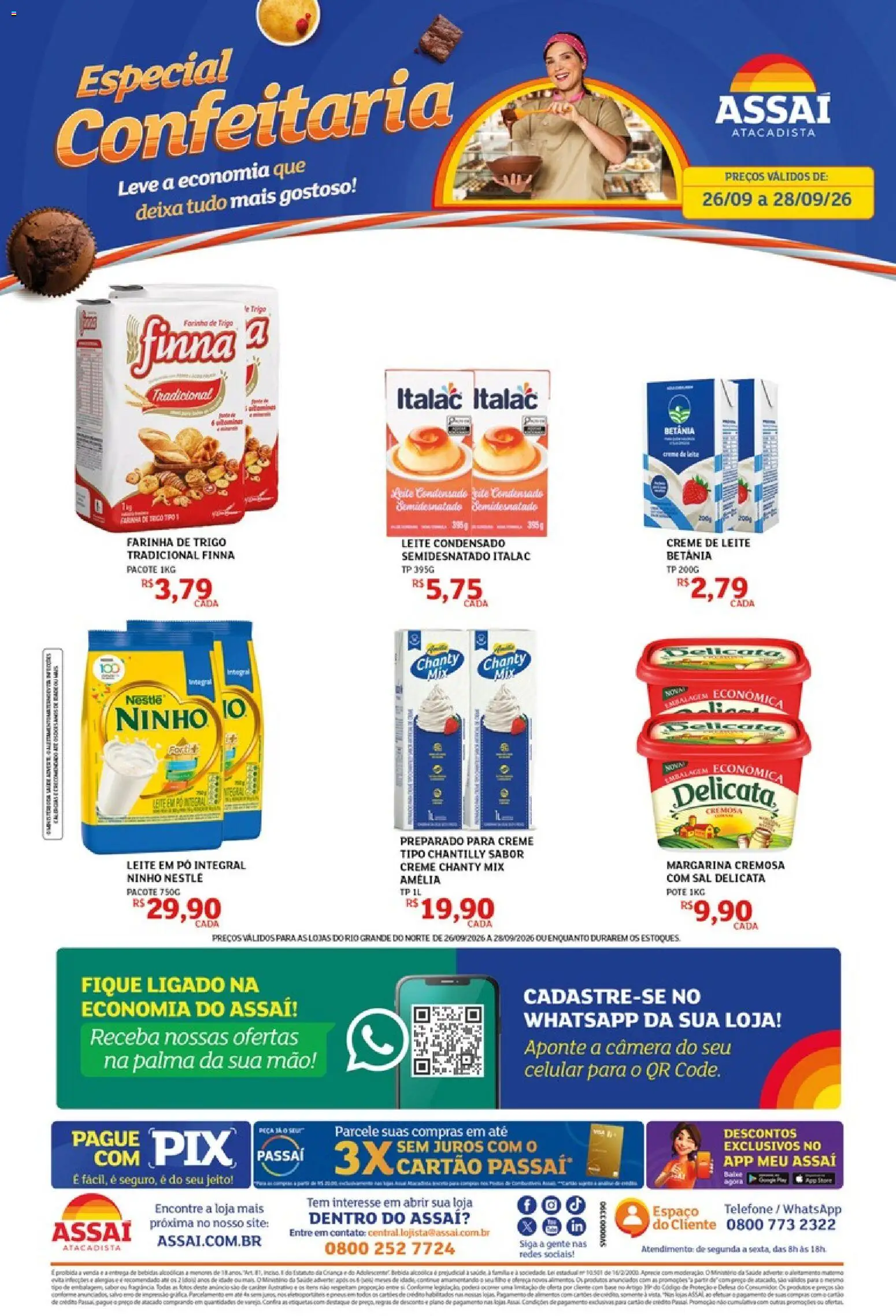 Assaí Atacadista Folheto - válido de 26/09/2026 | Página: 1 | Produtos: Celular, Leite, Sal, Câmera